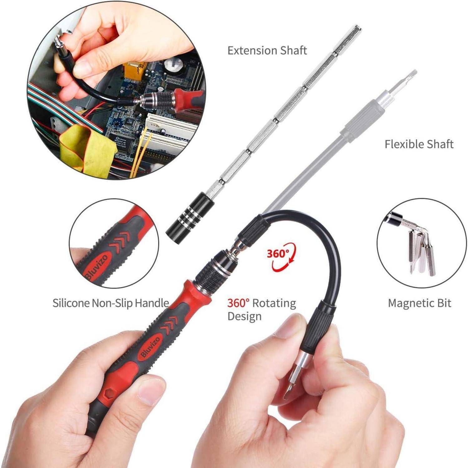 Schraubendreher Set Feinmechaniker Mini 124in1 103Bit Rot