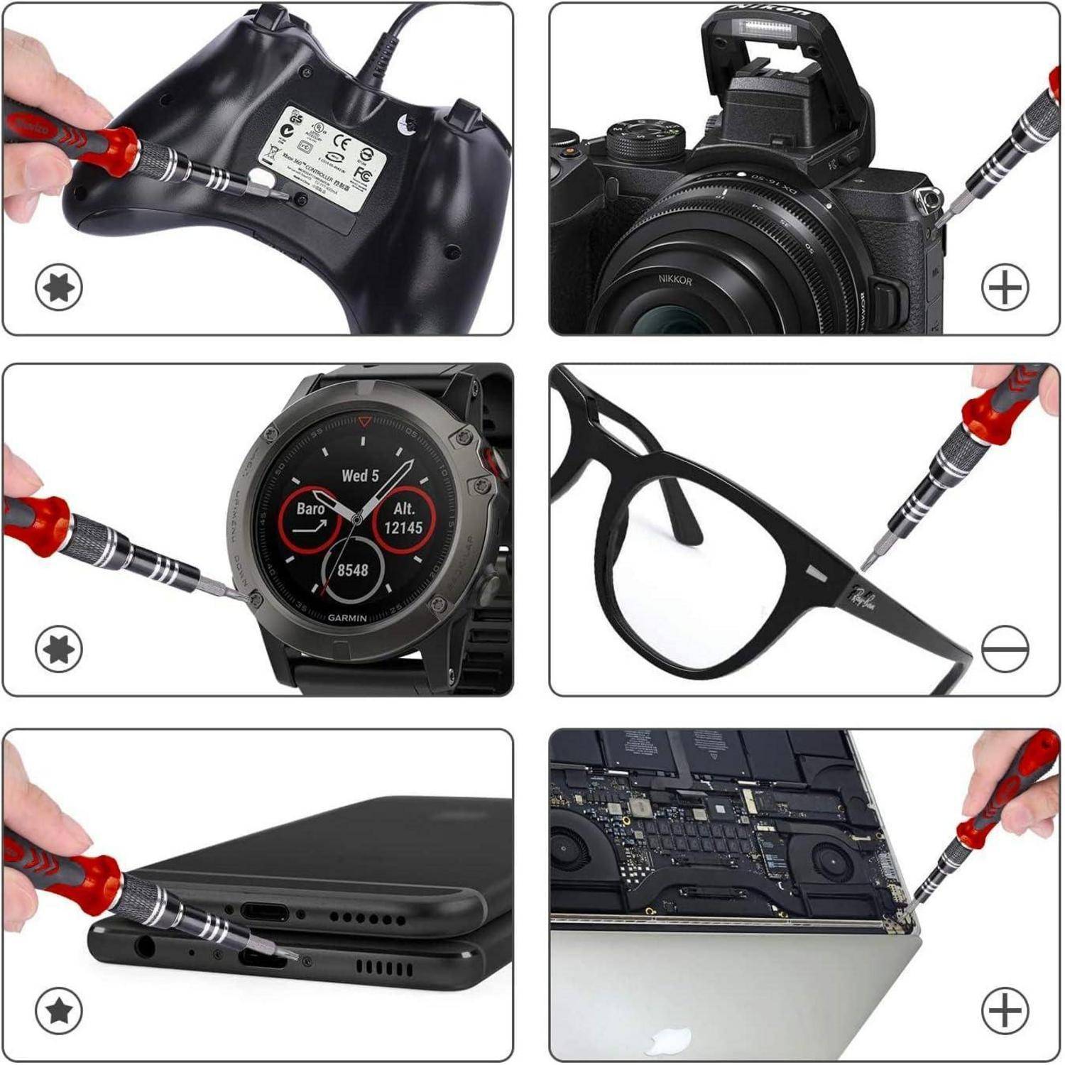 Schraubendreher Set Feinmechaniker Mini 124in1 103Bit Rot
