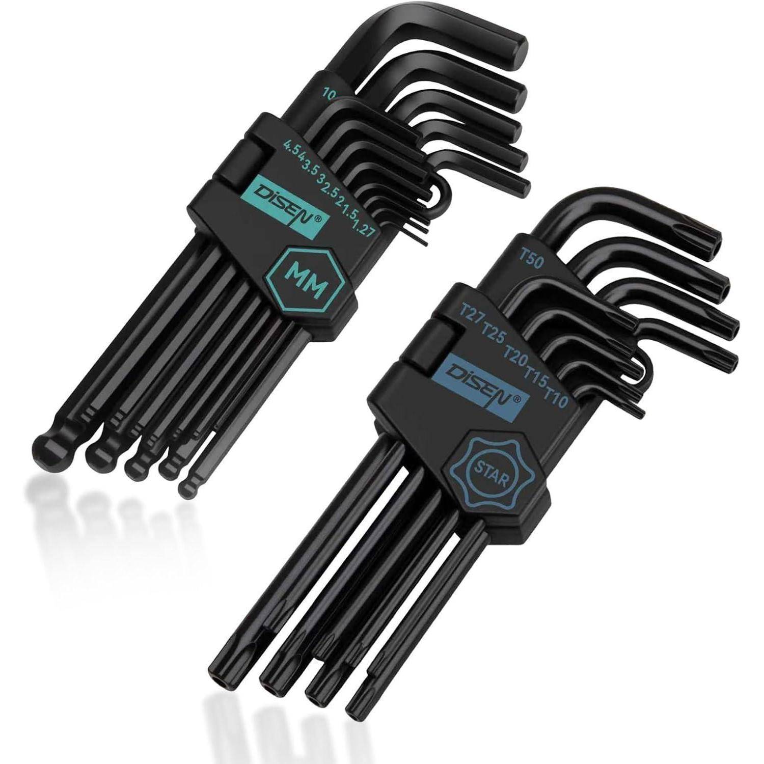Innensechskant Schlüsselset Kugelkopf Lang Torx T10 T50 22PCS