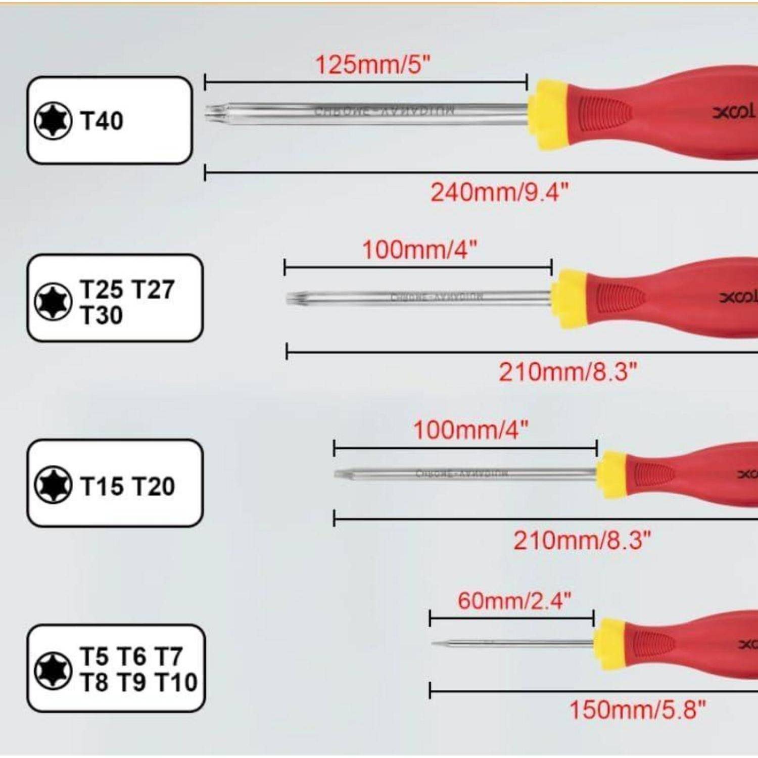 Schraubendreher Set Torx 12in1 Magnetisch CRV Stahl Torx 12 PCS