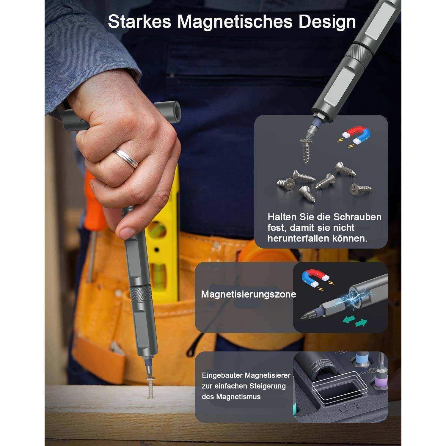 Schraubendreher Set 42in1 Magnet Ratsche Bits Grau Dark Grau