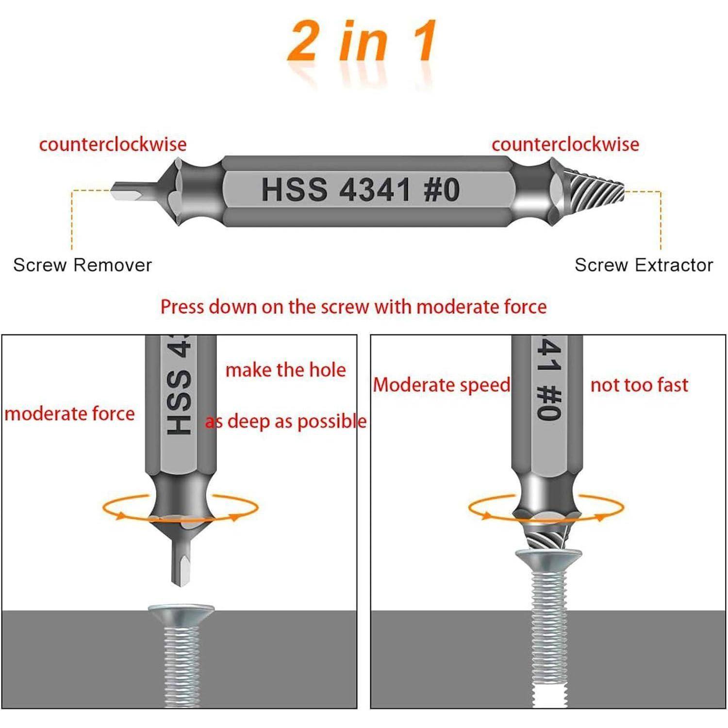 Schraubenausdreher Set 5teilig M3 M18 Linksausdreher HSS HUI5SS-DX