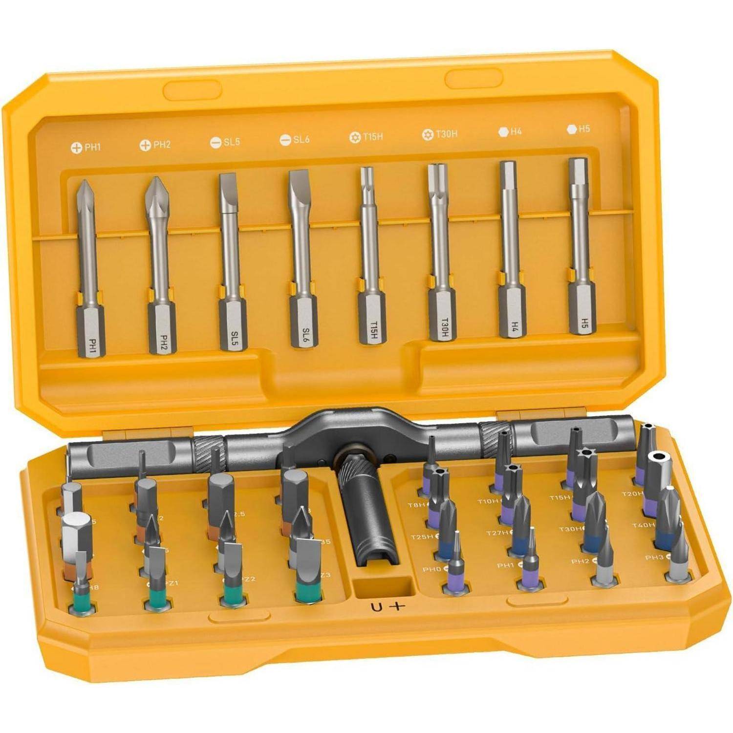 Schraubendreher Set magnetisch 42in1 Werkzeugkasten Bits Gelb
