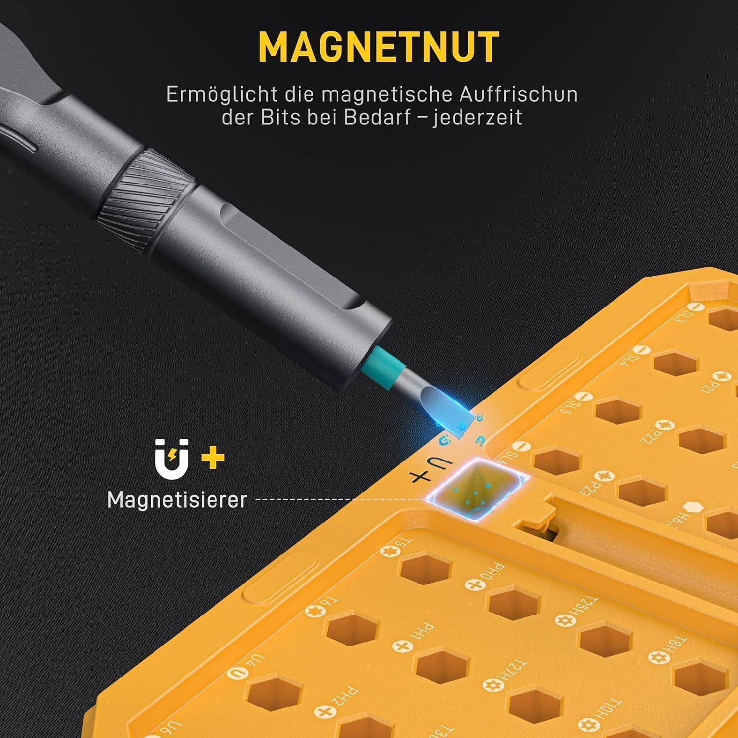Schraubendreher Set magnetisch 42in1 Werkzeugkasten Bits Gelb