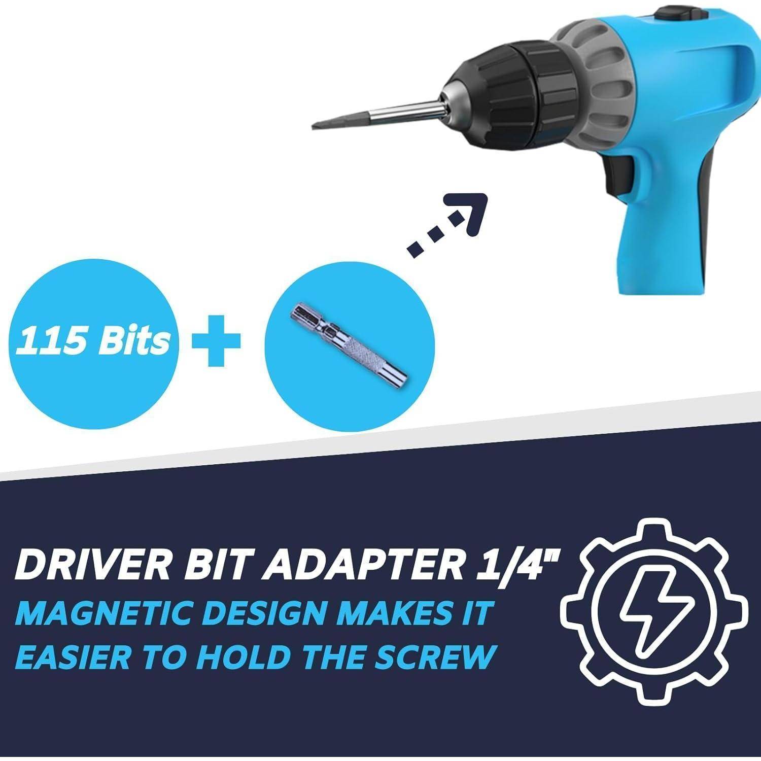 Akku-Bohrschrauber mit Bithalter-Adapter 1/4