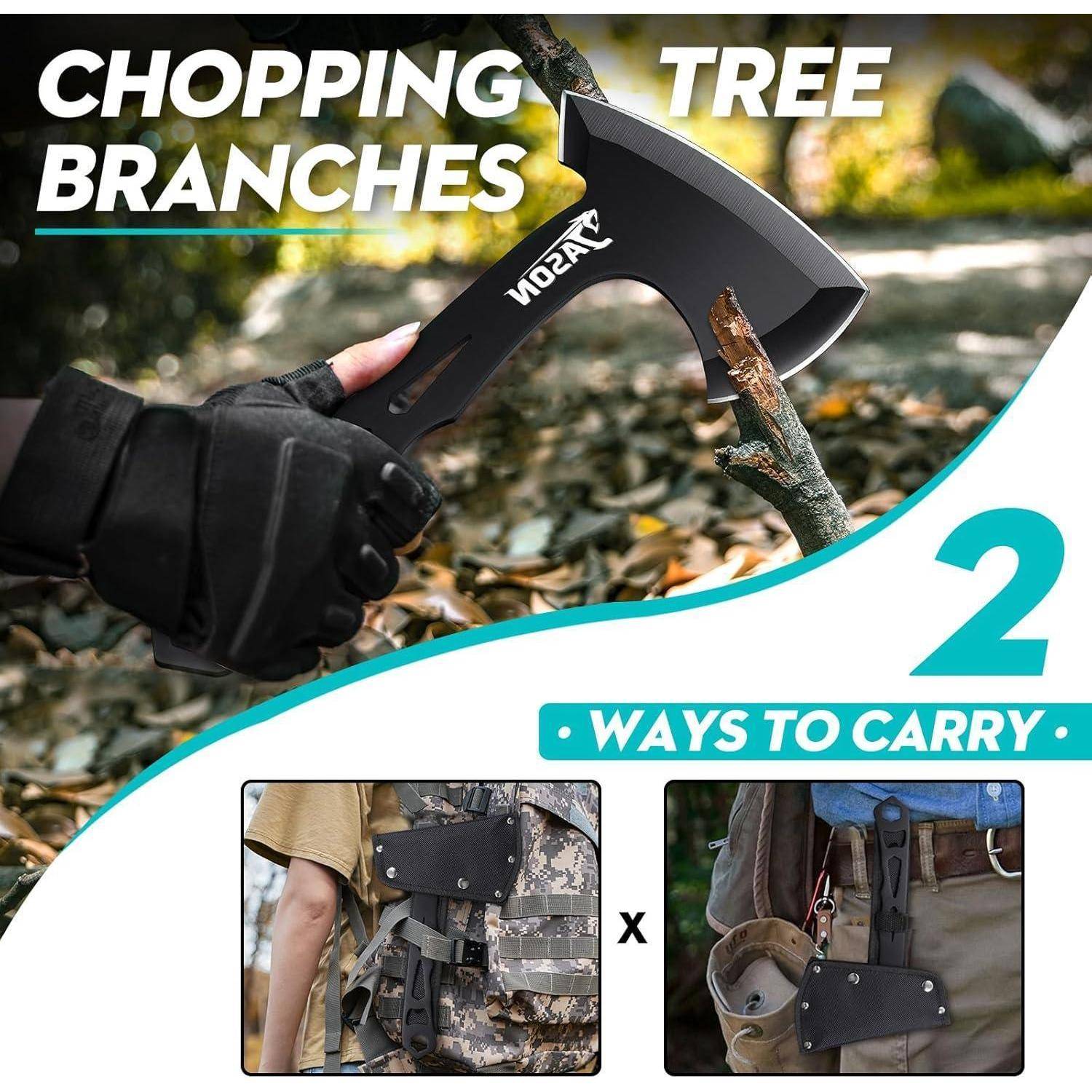 Camping Axt Survival Bushcraft FullTang Nylonscheiden Männer 3 Stücke