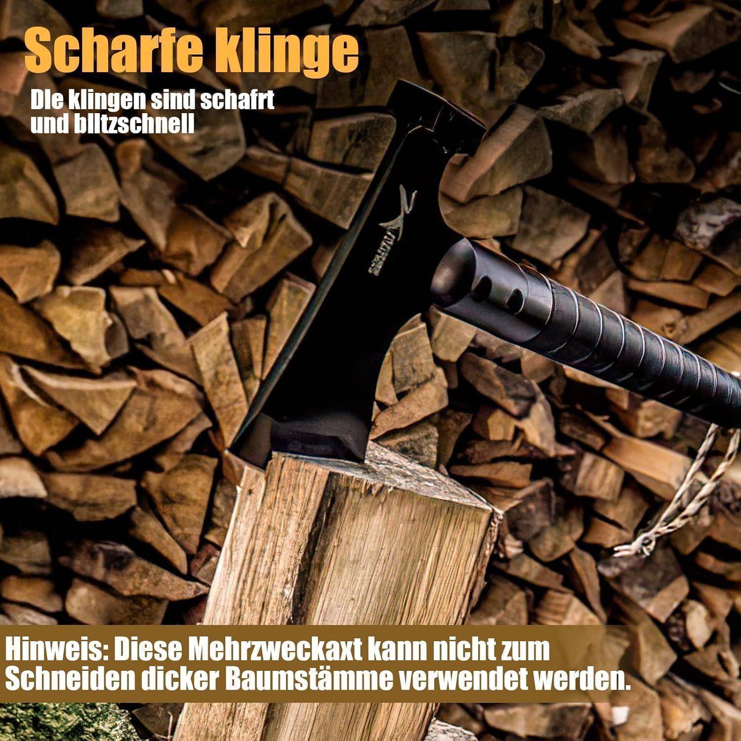 Axt Camping Survival 9in1 Multitool Kompass Pfeife 41cm