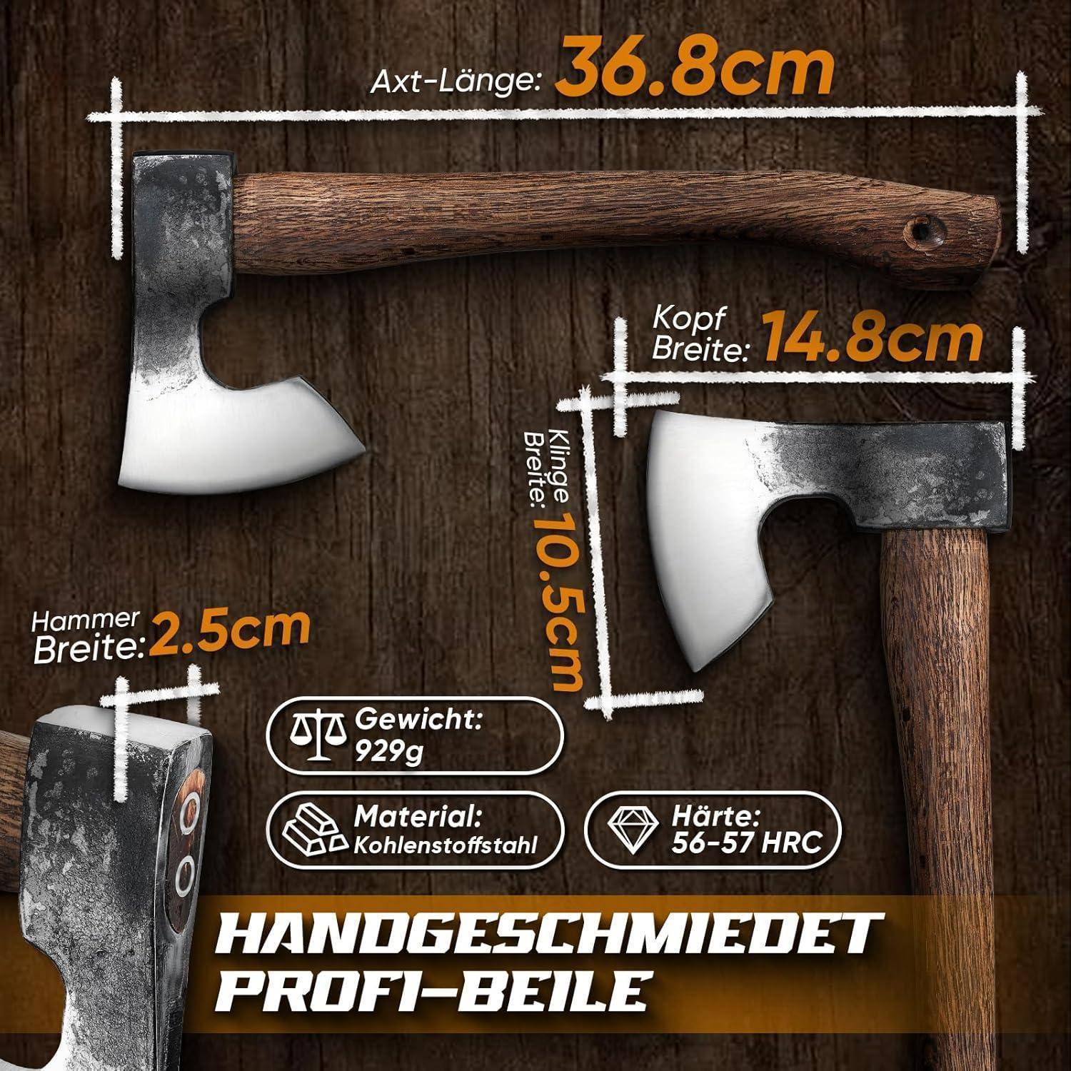 Axt Wikinger Handgeschmiedet Survival Outdoor Leder Holster 36.8cm