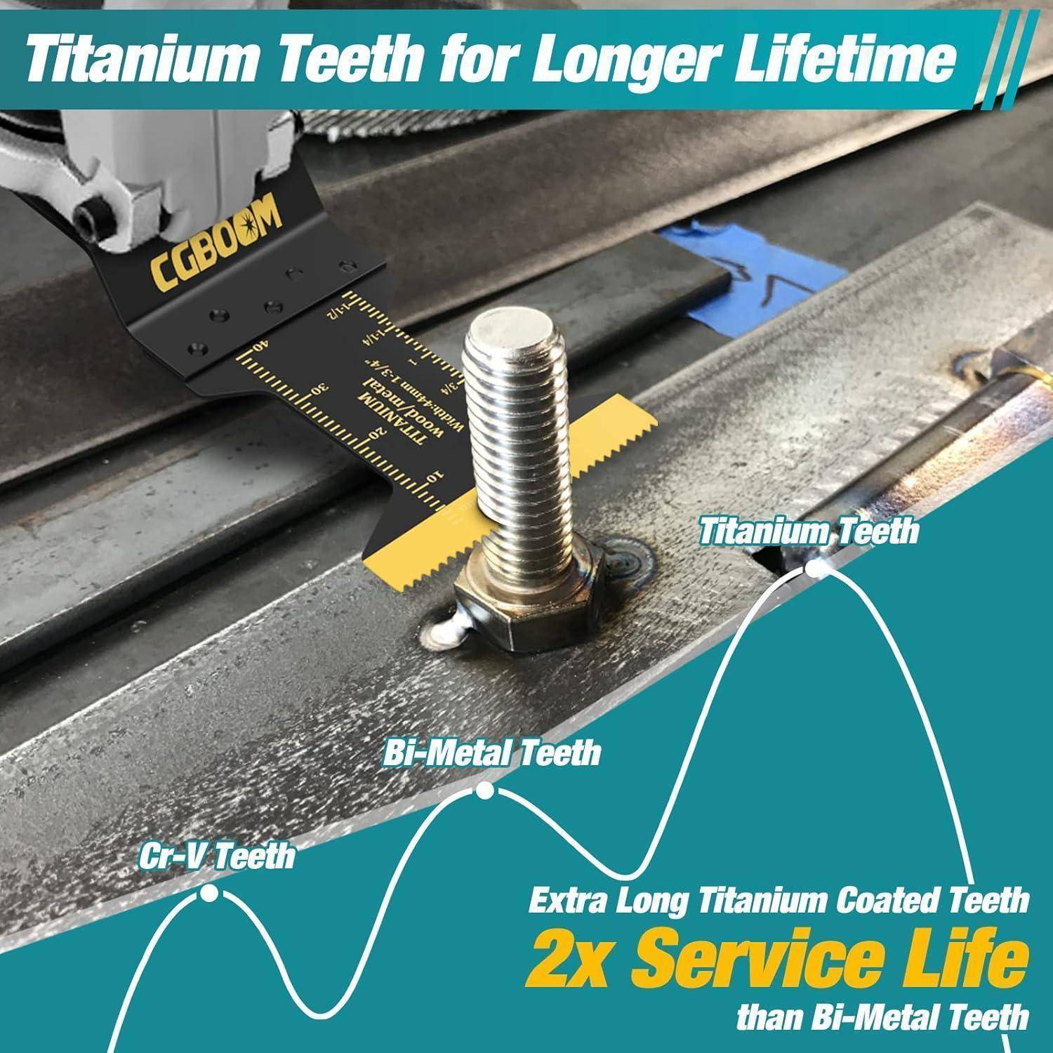Oszillierende Multitool Sägeblätter Set Titanium 5 tlg