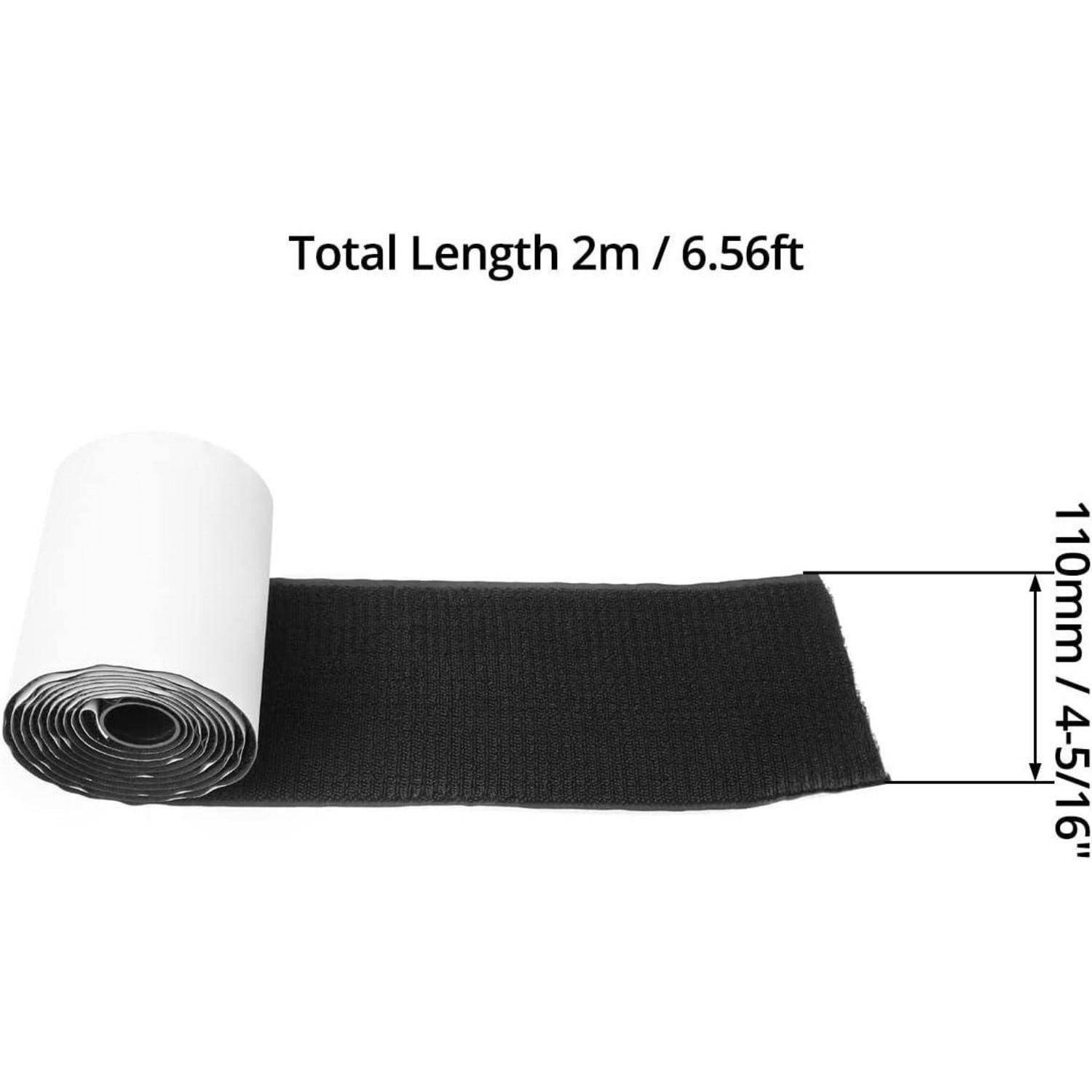 Rolle aus schwarzem Stoff, Gesamtlänge 2m (6,56 ft), Breite 110 mm (4-5/16 Zoll).
