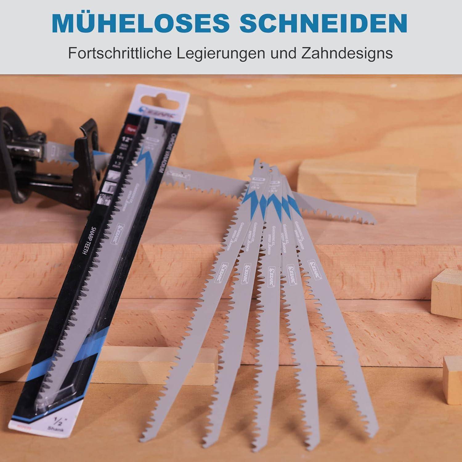Säbelsägeblätter Set 5tlg für Holz, Zubehör Säbelsäge, schnelle