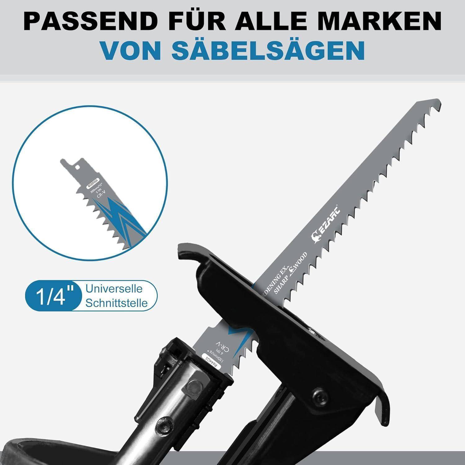 Säbelsägeblätter Set 5tlg für Holz, Zubehör Säbelsäge, schnelle