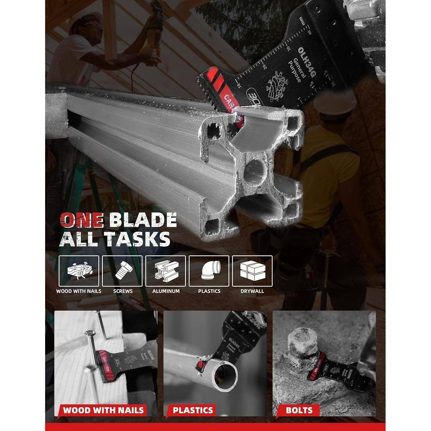 EZARC Hartmetall Multitool Sägeblätter 3tlg Carbide Allzweck für