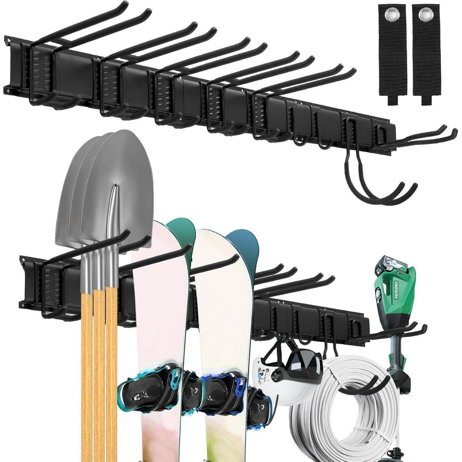 Garage Tool Management Wandregal mit 9 verstellbaren Haken 48 Zoll