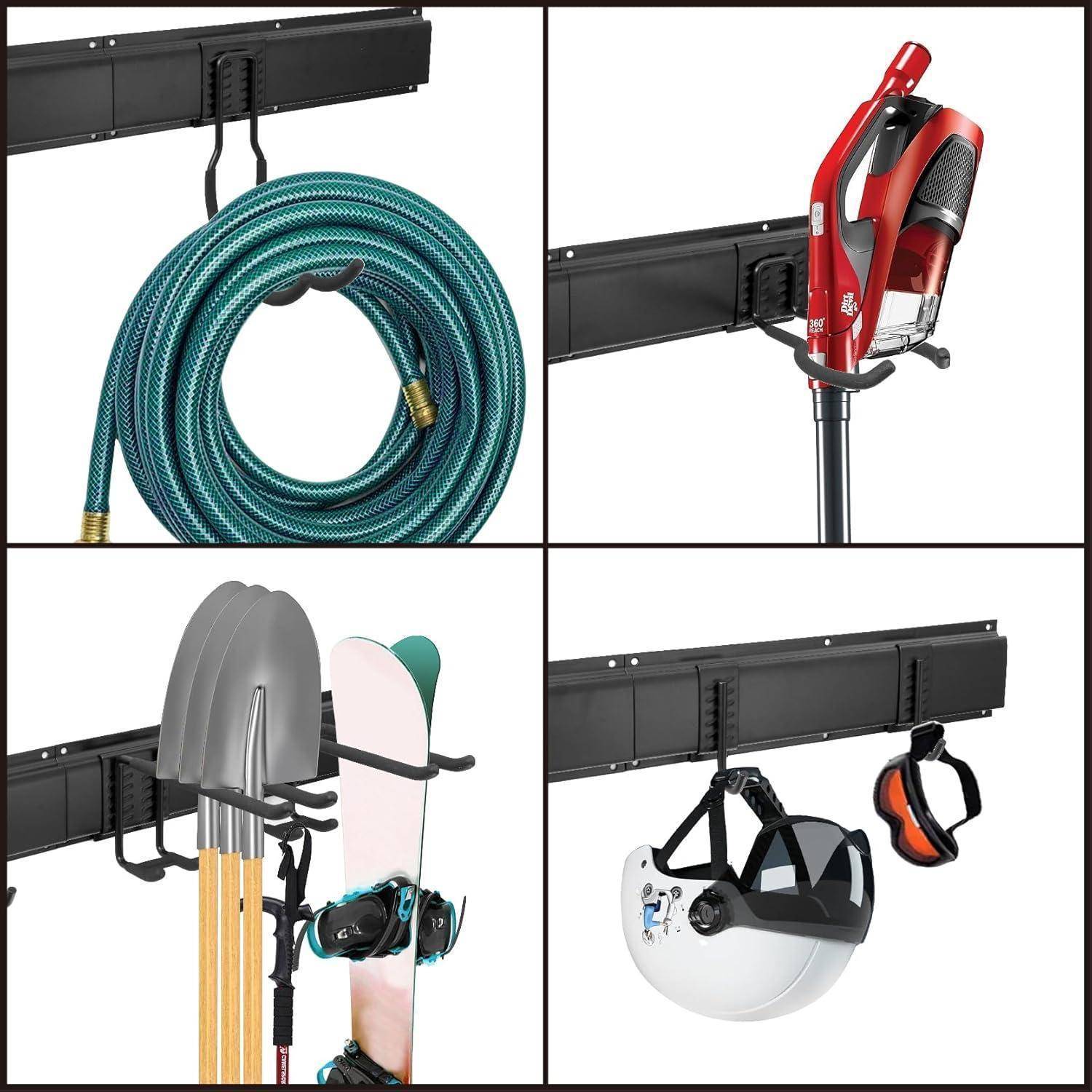 Garage Tool Management Wandregal mit 9 verstellbaren Haken 48 Zoll