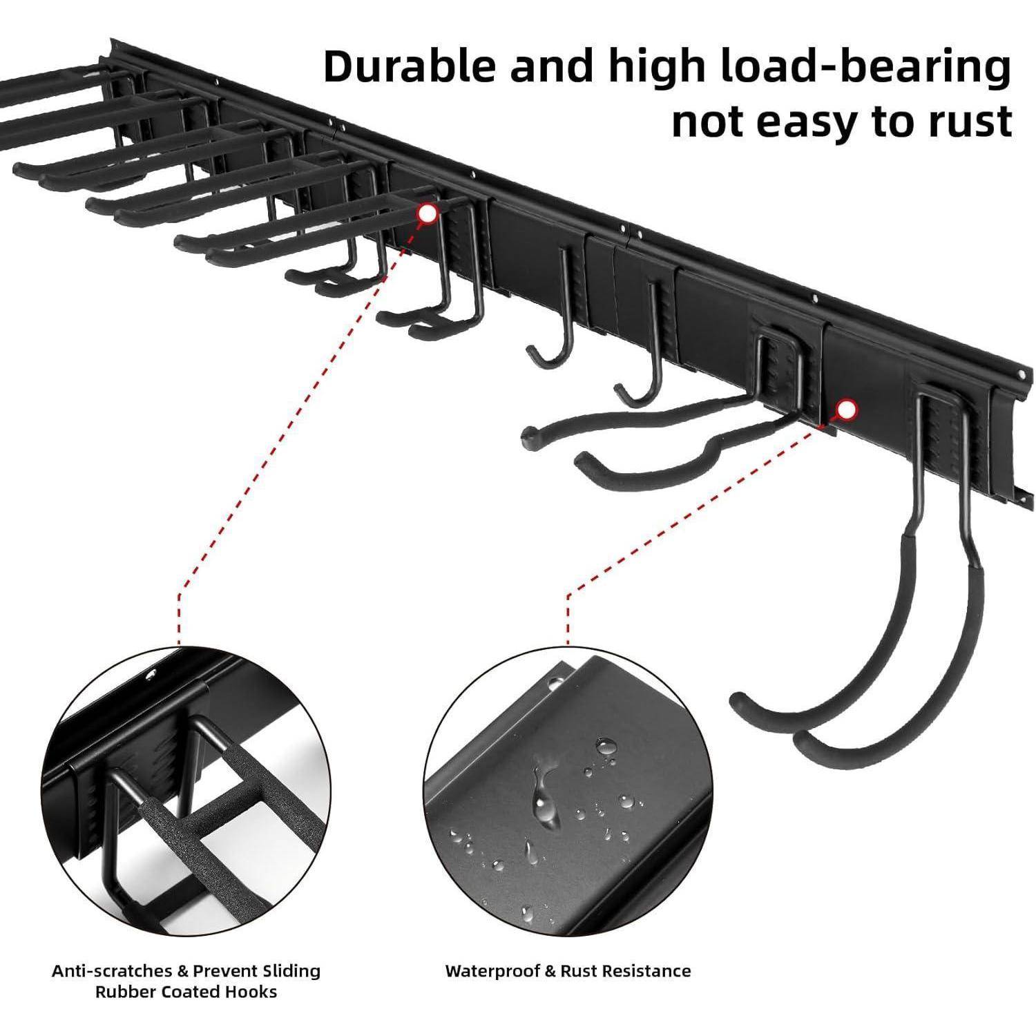 Garage Tool Management Wandregal mit 9 verstellbaren Haken 48 Zoll