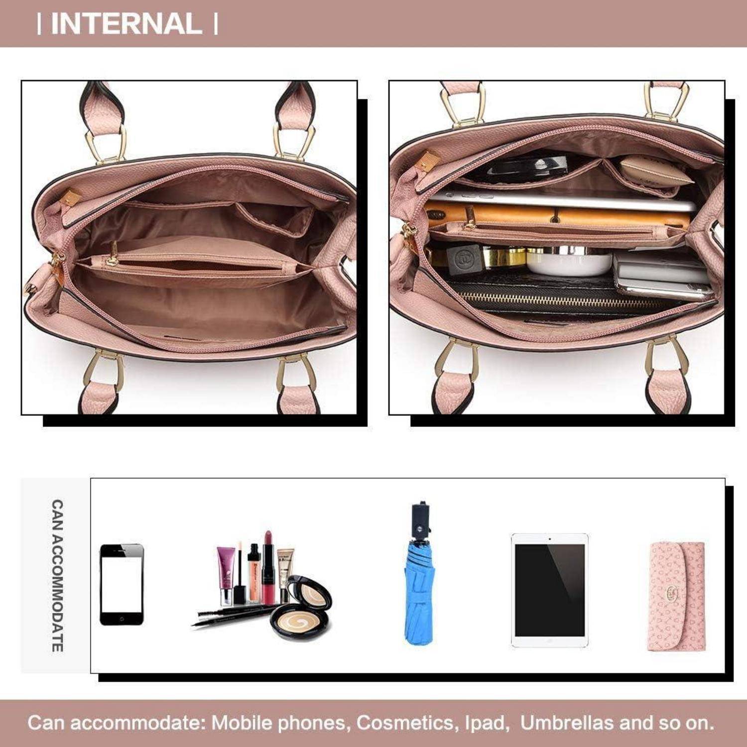 Damen Handtasche Mittelgroß Lychee Muster Hochwertiges