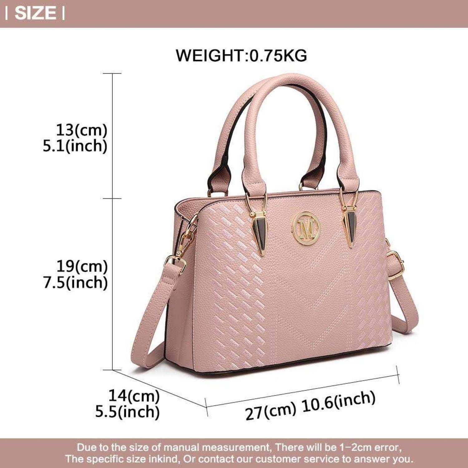 Damen Handtasche Mittelgroß Lychee Muster Hochwertiges