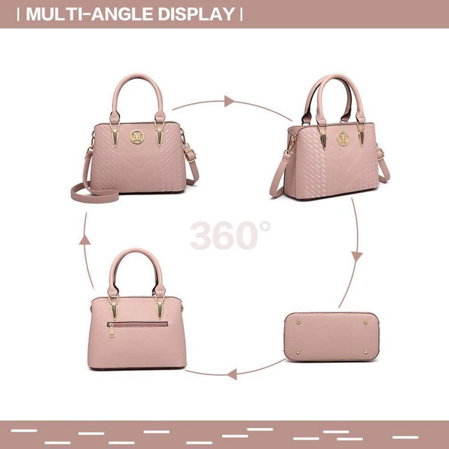 Damen Handtasche Mittelgroß Lychee Muster Hochwertiges