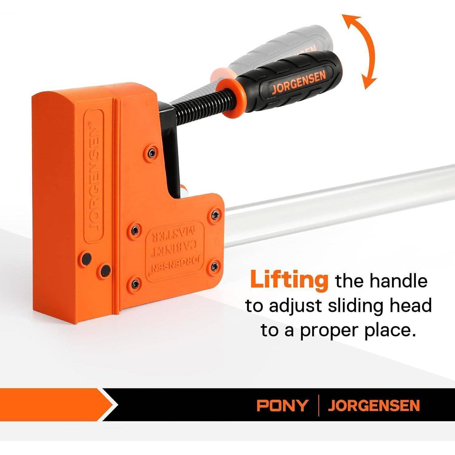 Pony Jorgensen' Orangenklemme mit gleitendem Kopf; Hebelgriffbetätigung für Einstellungen.