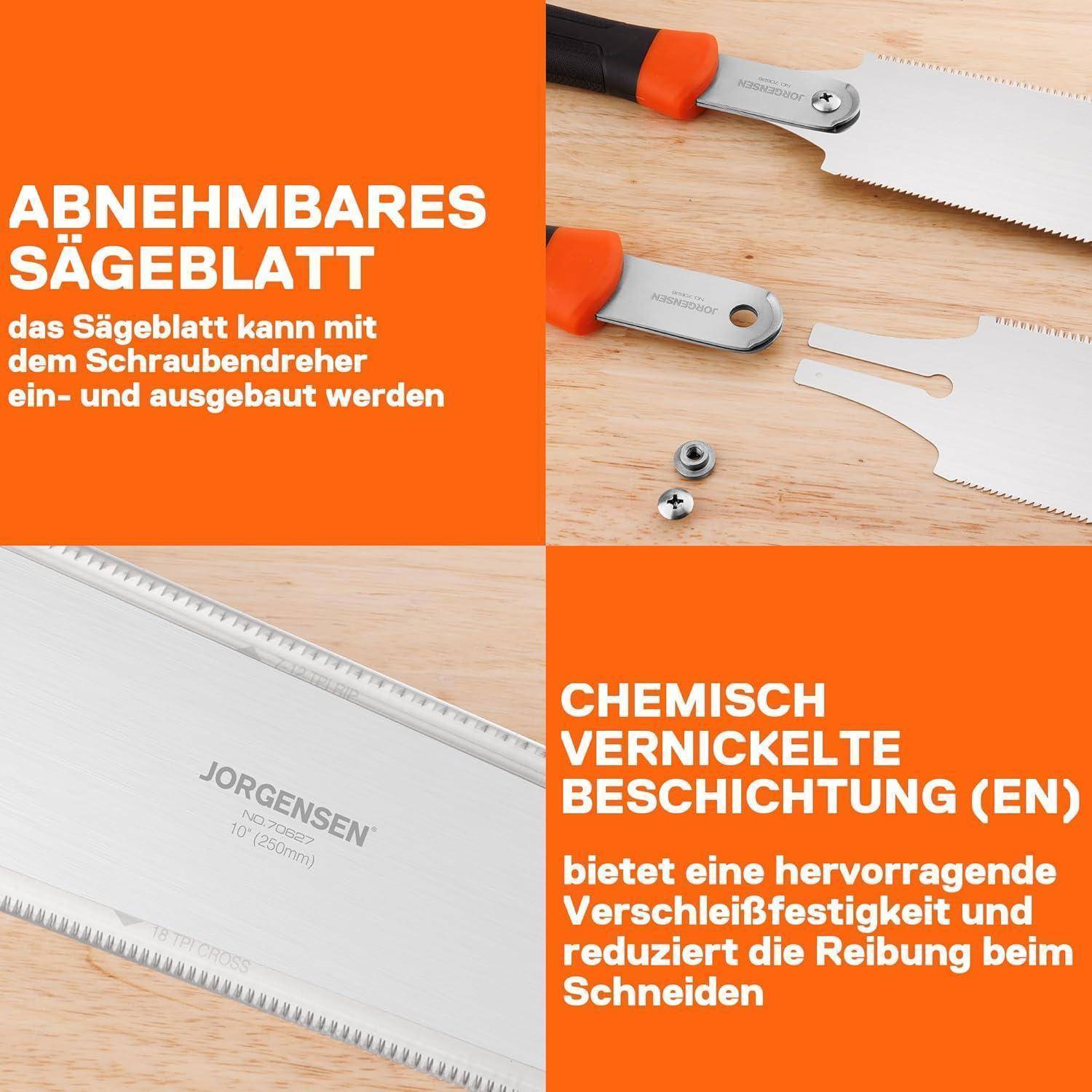 250mm Japansäge mit 0,5mm SK5 Klinge, doppelte Kante Handsäge