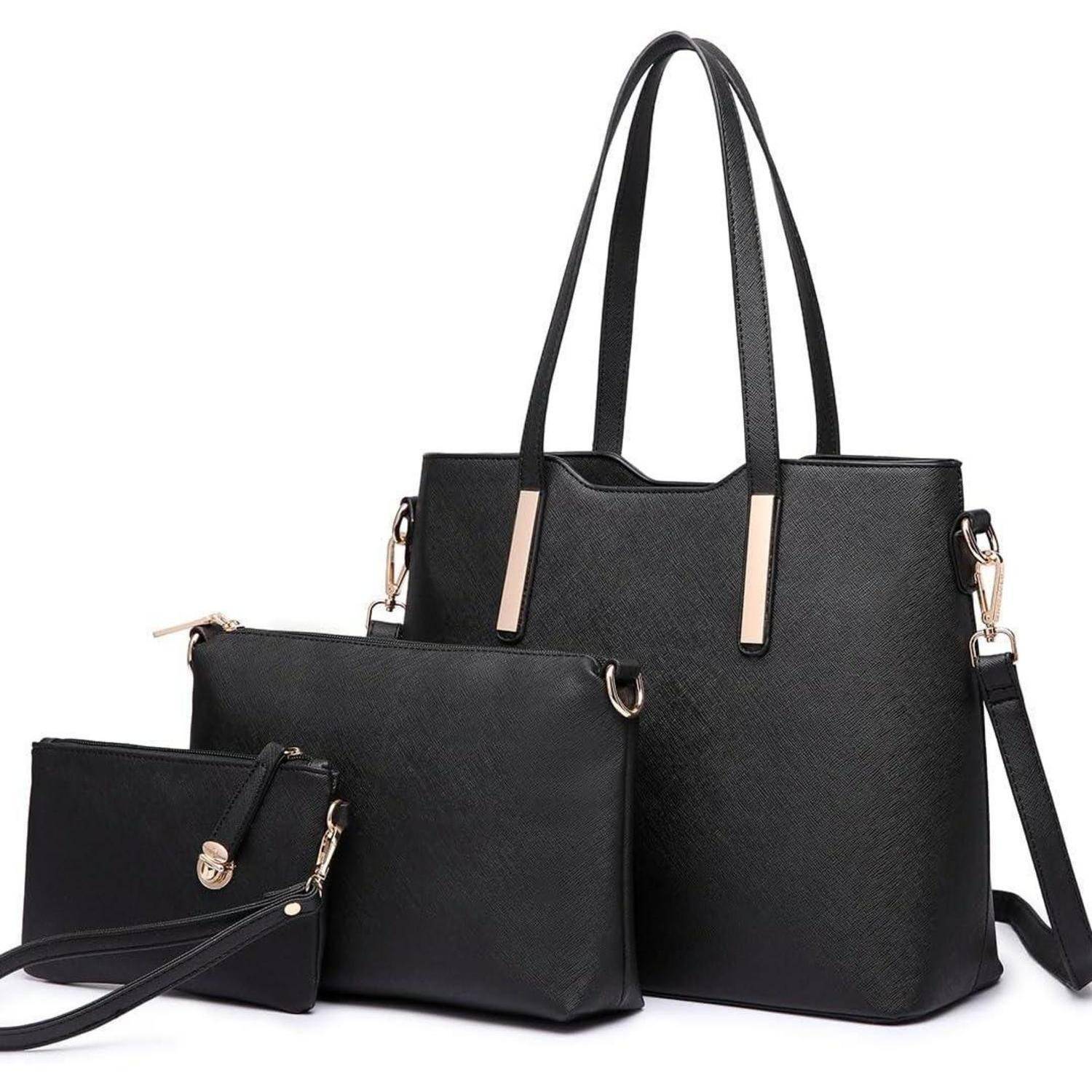 Damen Handtasche Set 3-teiliges Schultertaschen Tragetasche Tote Bag
