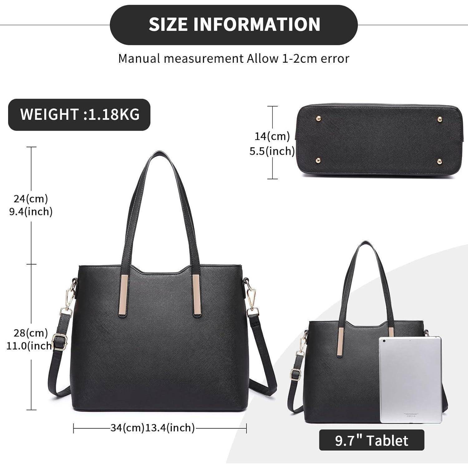 Damen Handtasche Set 3-teiliges Schultertaschen Tragetasche Tote Bag