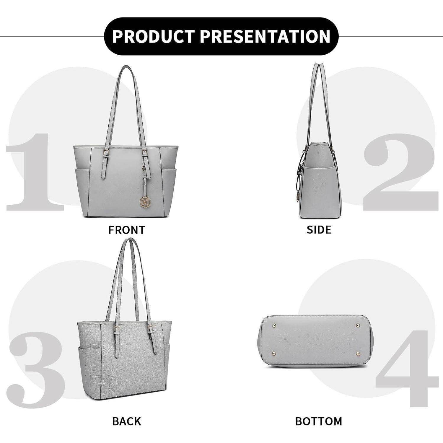 Miss Lulu Damen Handtasche Shopper Groß Schultertasche Leder-Imitat
