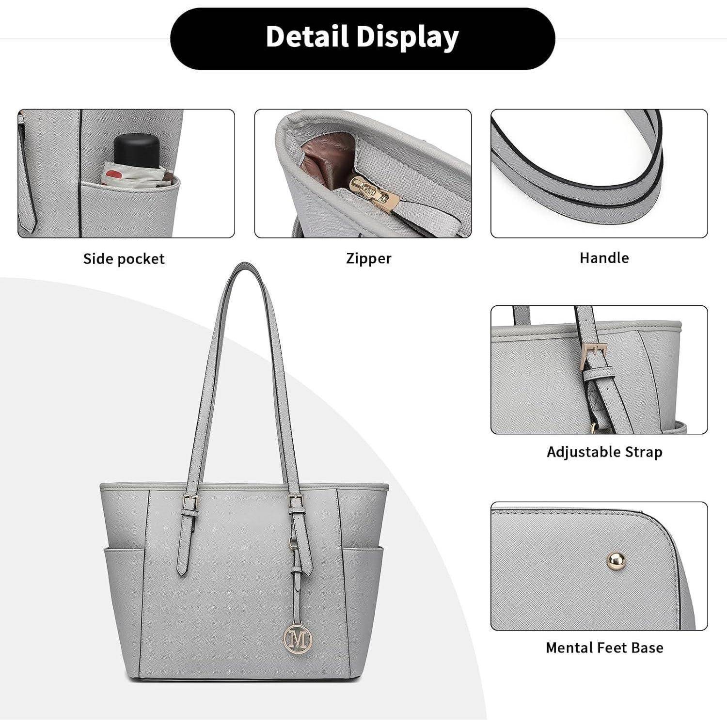 Miss Lulu Damen Handtasche Shopper Groß Schultertasche Leder-Imitat