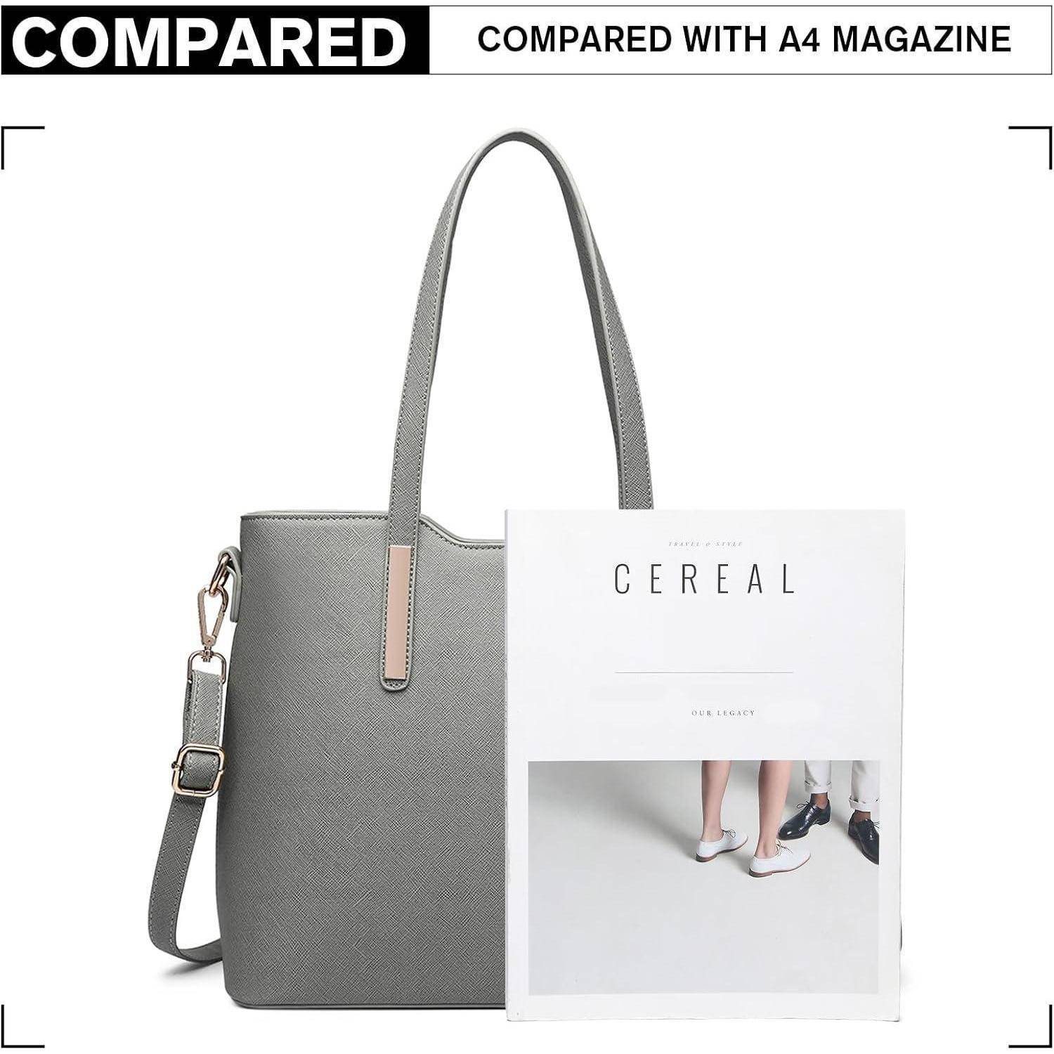 Damen Handtasche PU Leder Shopper 3-teiliges Set groß elegant