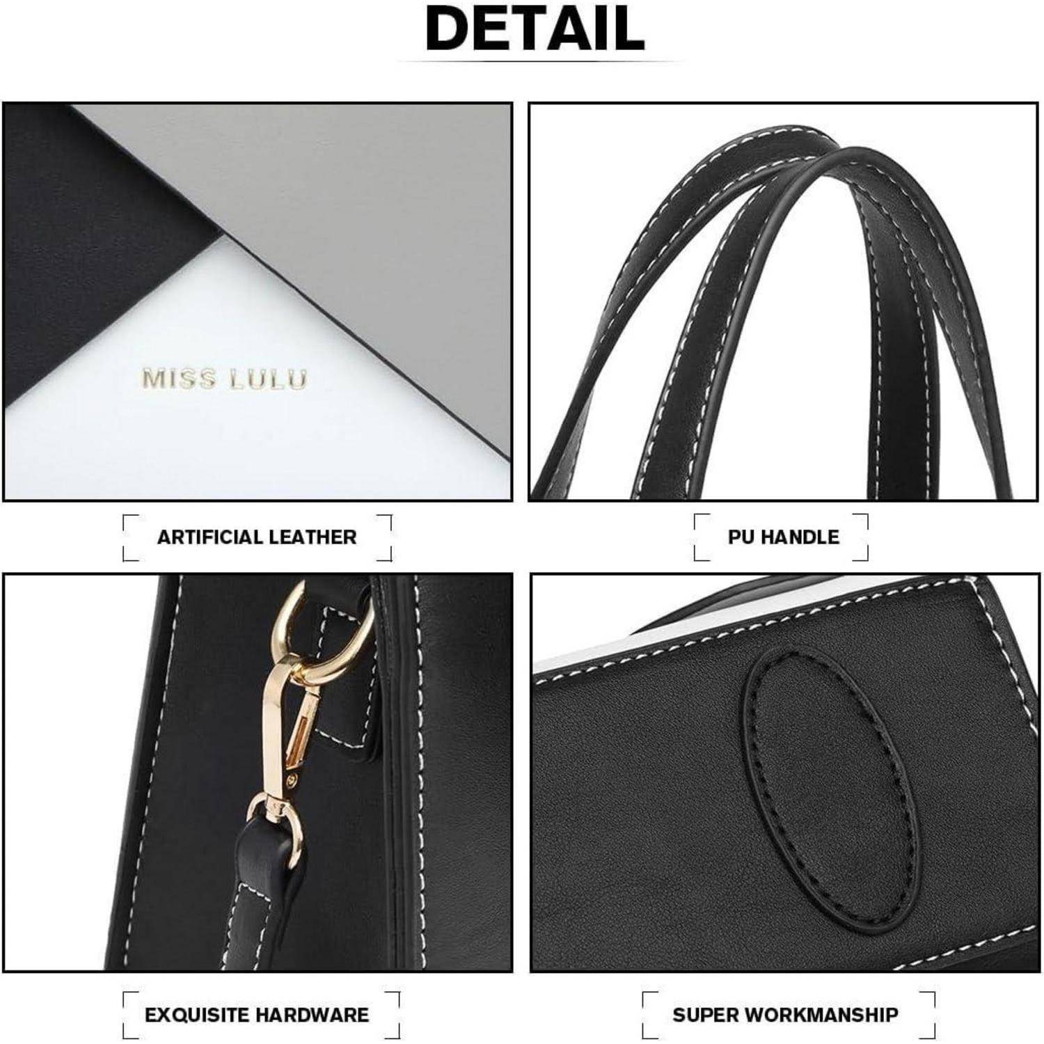 Damen Handtasche Henkeltasche mit verstellbarem Riemen, PU Leder
