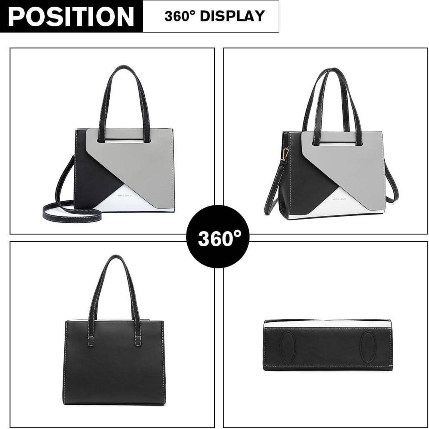 Damen Handtasche Henkeltasche mit verstellbarem Riemen, PU Leder