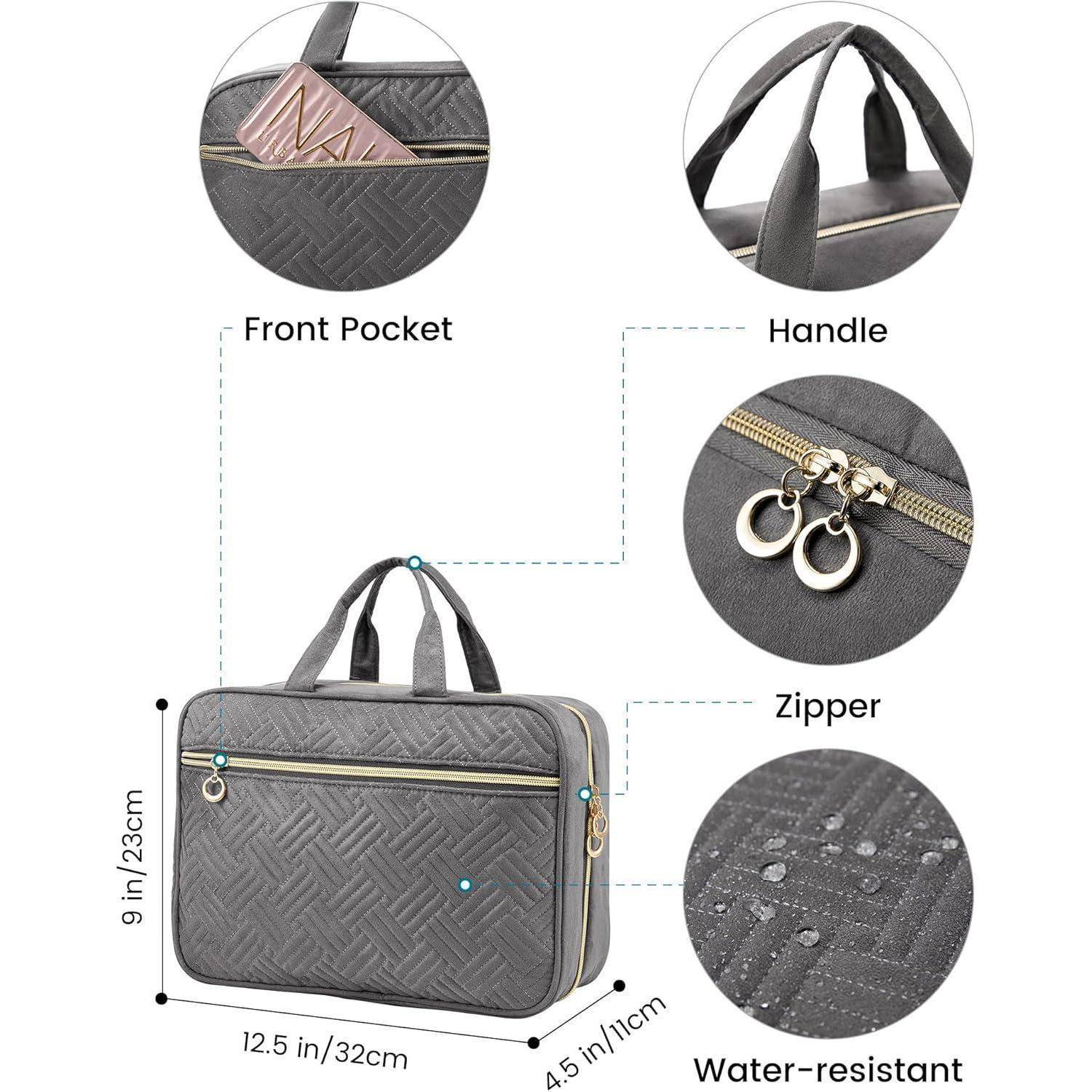 Laptoptasche mit Vordertasche, Griff, Reißverschluss und wasserabweisender Oberfläche. Abmessungen: 12,5 x 9 x 4,5 Zoll. Graue Farbe.