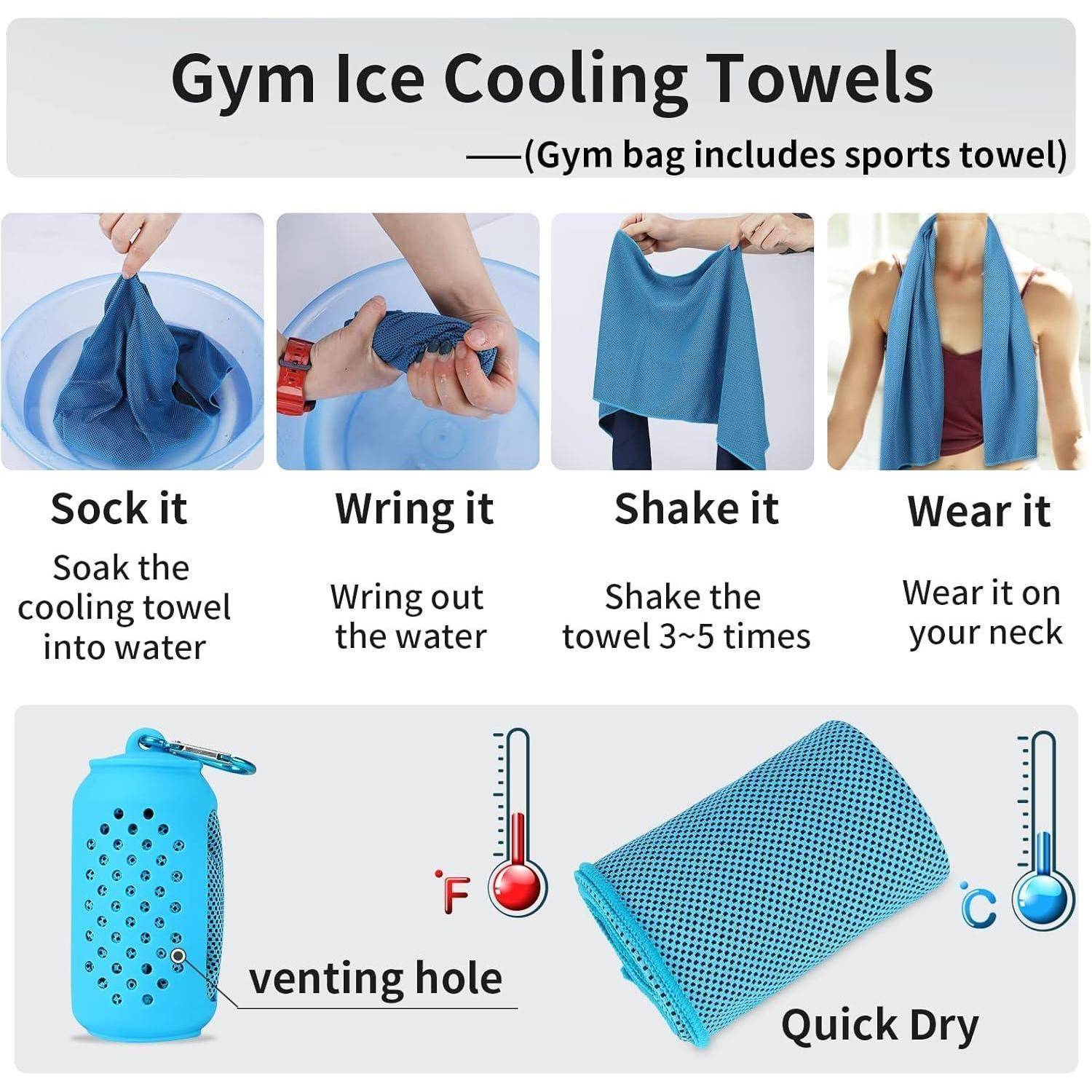 Sporttasche 55L Groß Wasserdicht mit Schuhfach und Sporthandtuch