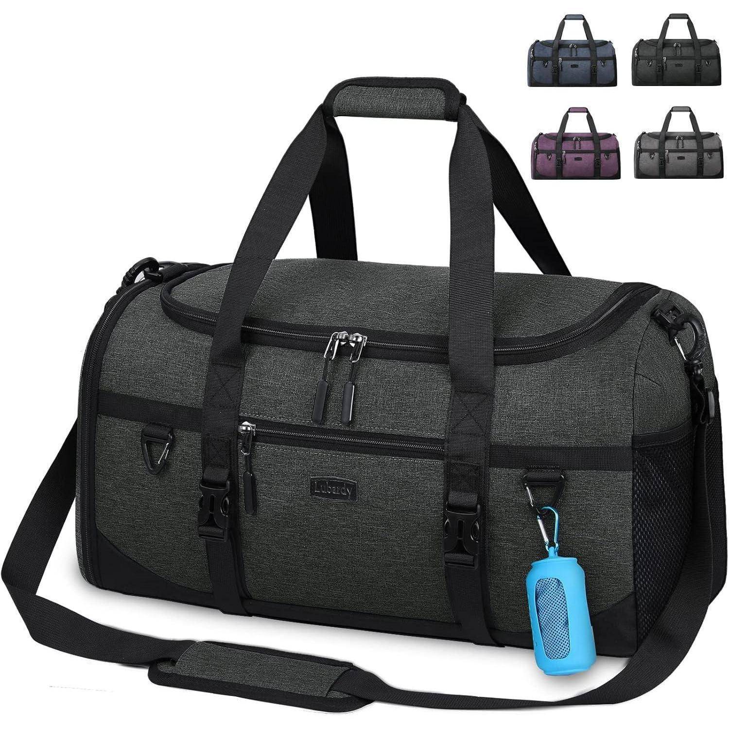 Sporttasche 55L Groß Wasserdicht mit Schuhfach und Sporthandtuch
