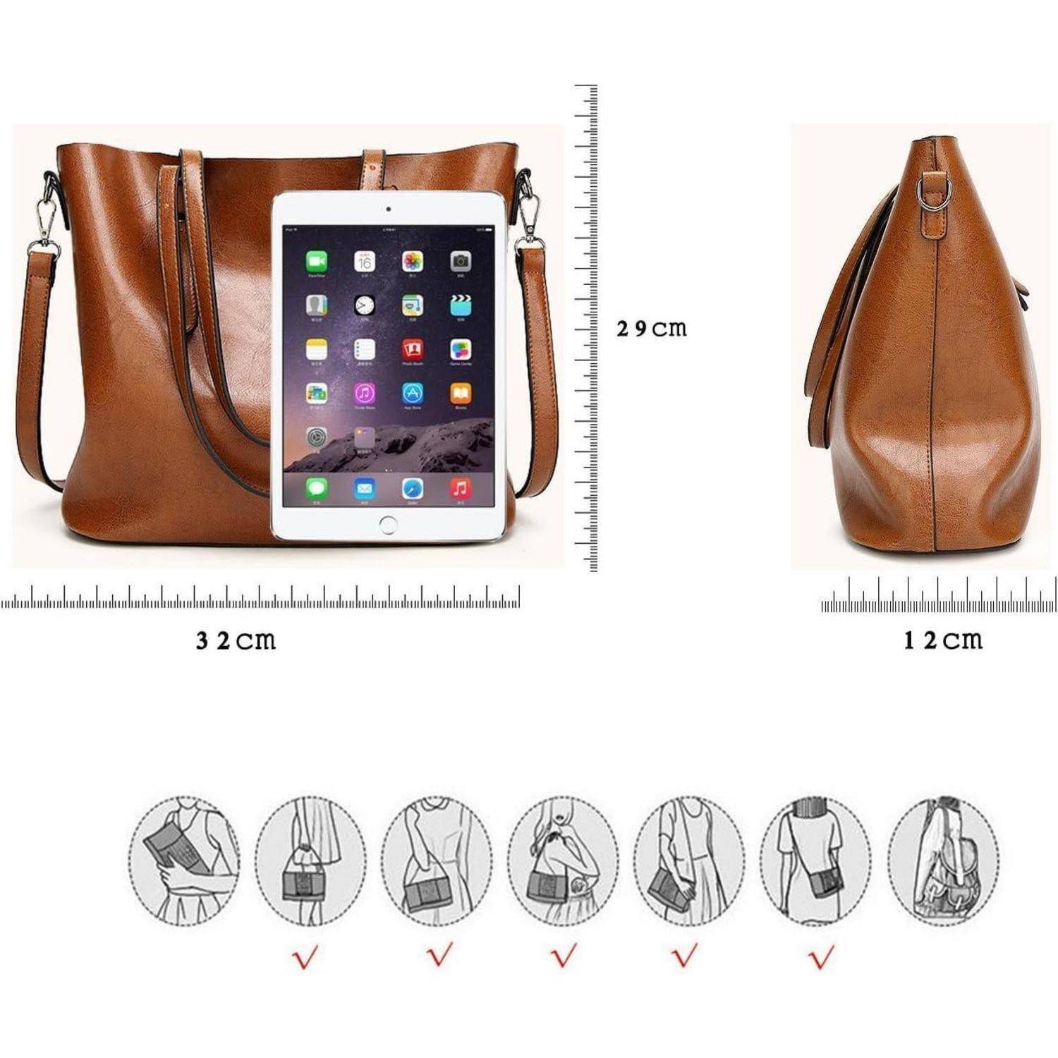 Damen Shopper Tasche Weinrot aus mit Schultergurt