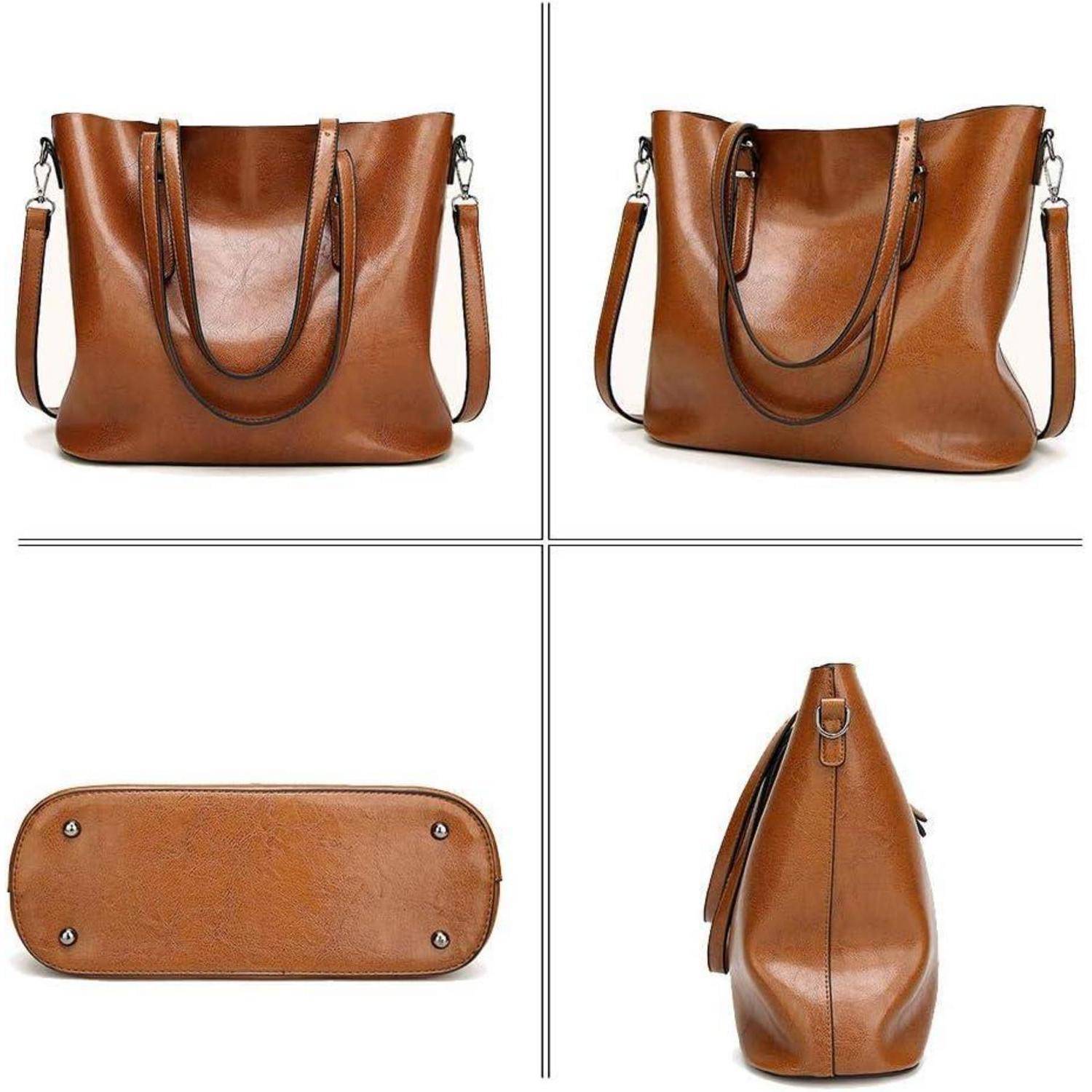 Damen Shopper Tasche Weinrot aus mit Schultergurt