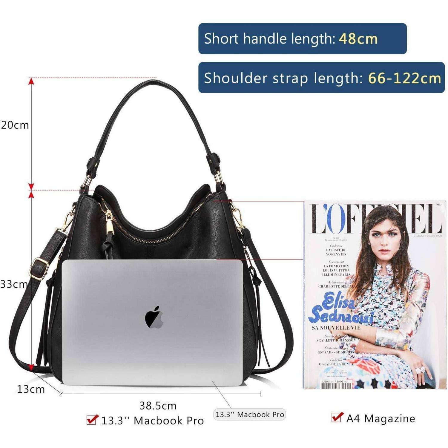 Damen Handtasche Lederimitat Umhängetasche Designer Hobo Quasten