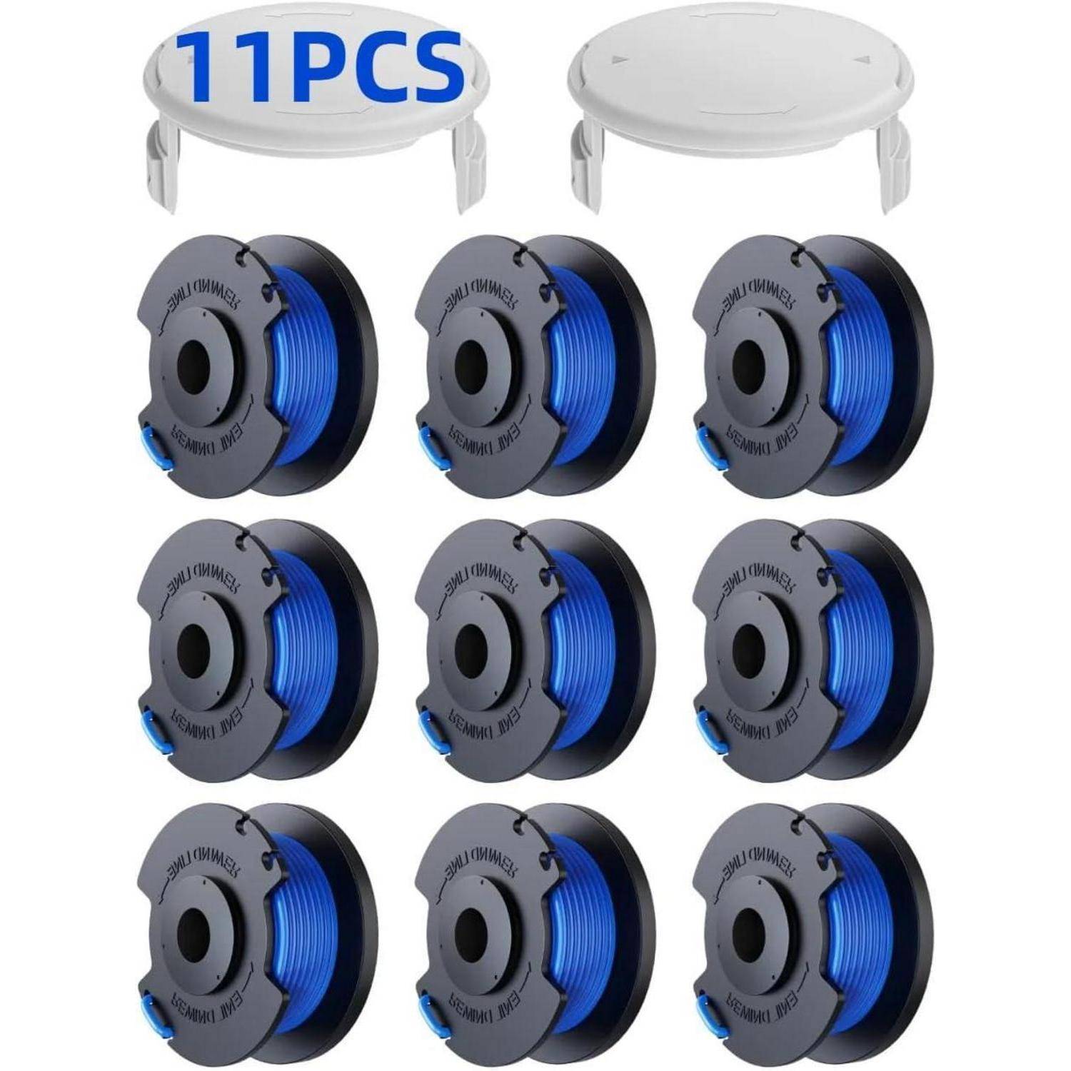 Rasentrimmer Spule 9 AC14RL3A 1,65mm 3,3m Kappe Pack of 9