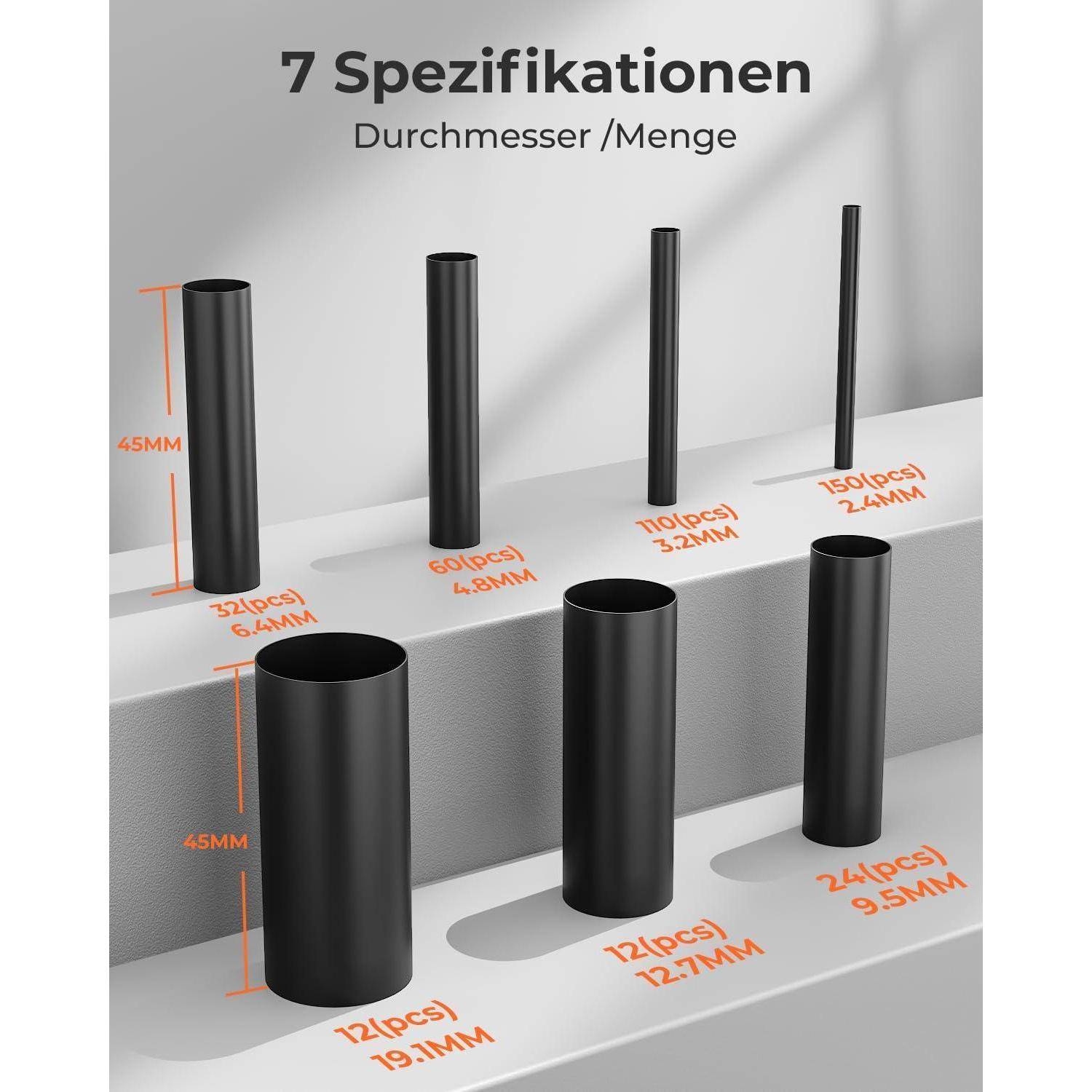 Schrumpfschlauch Set 3zu1 IP65 Kleber 400 Stück 45mm