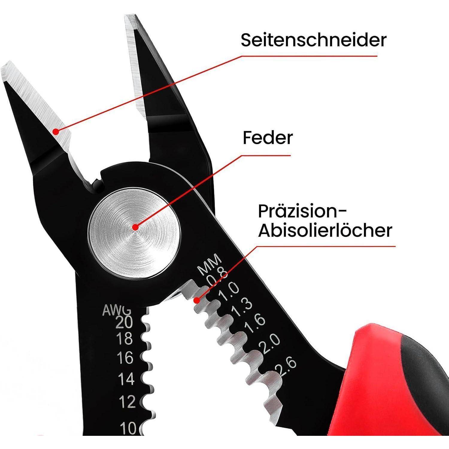 Seitenschneider Abisolierzange AWG10 22 Kws102+klettverschluss