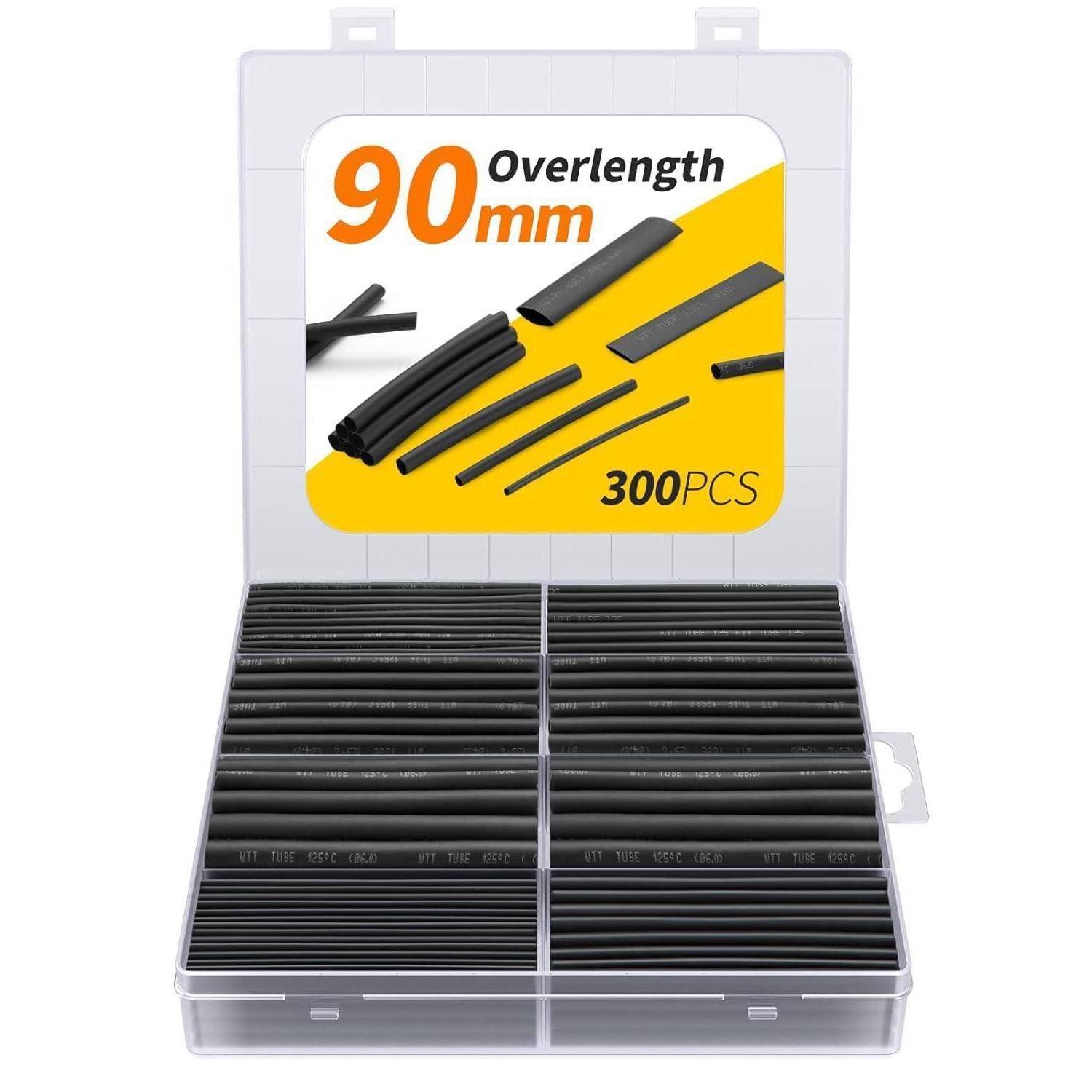 Schrumpfschlauch Set 2zu1 Doppelwand Wasserdicht 300 Stück 90mm