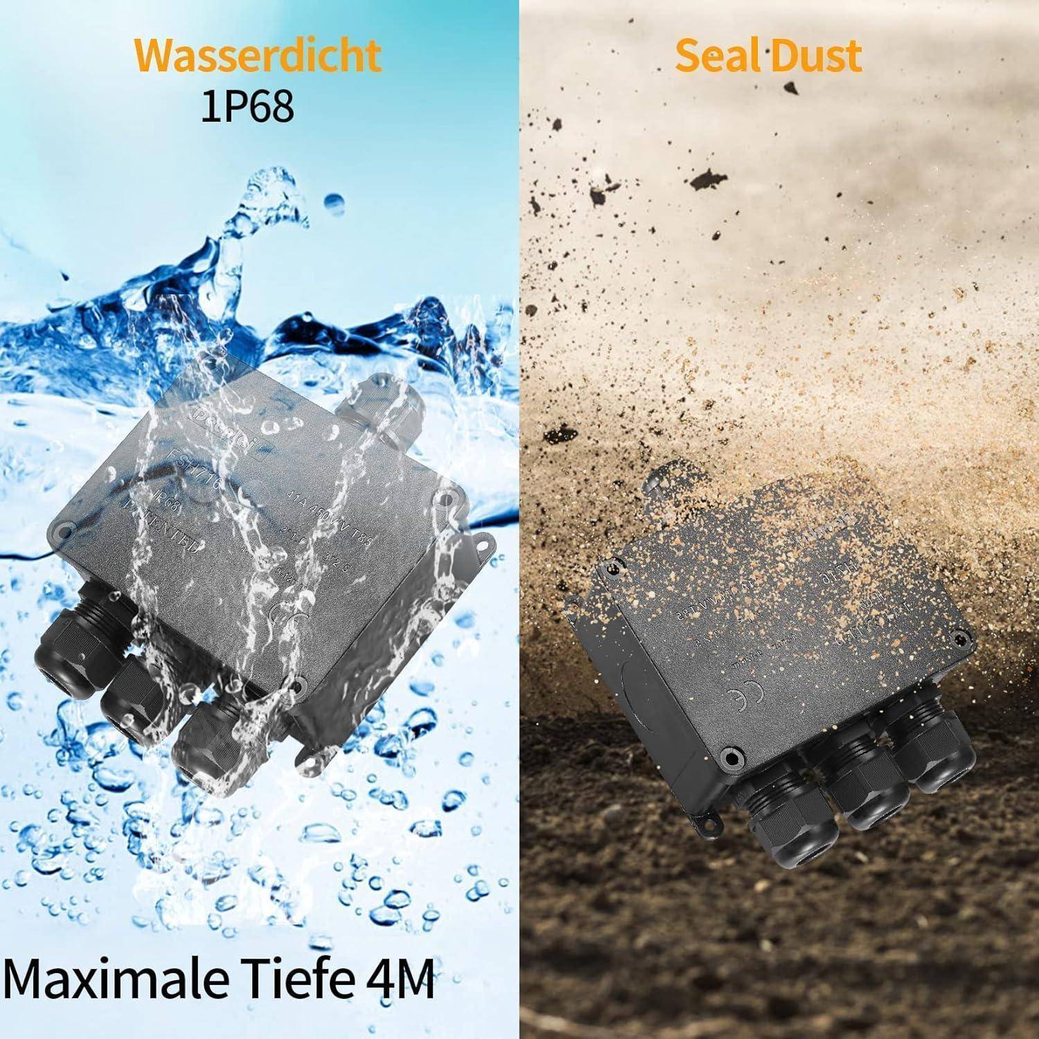 Anschlussdose IP68 wasserdicht Kabelverbinder Außenkabel 4 Wege