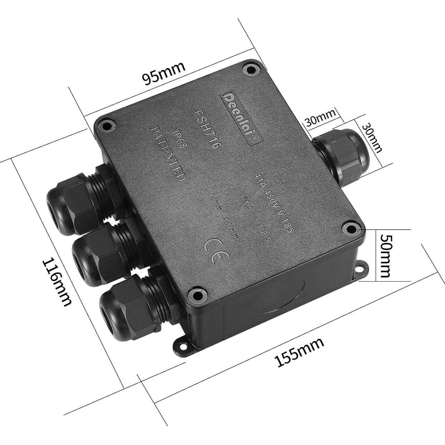 Anschlussdose IP68 wasserdicht Kabelverbinder Außenkabel 4 Wege