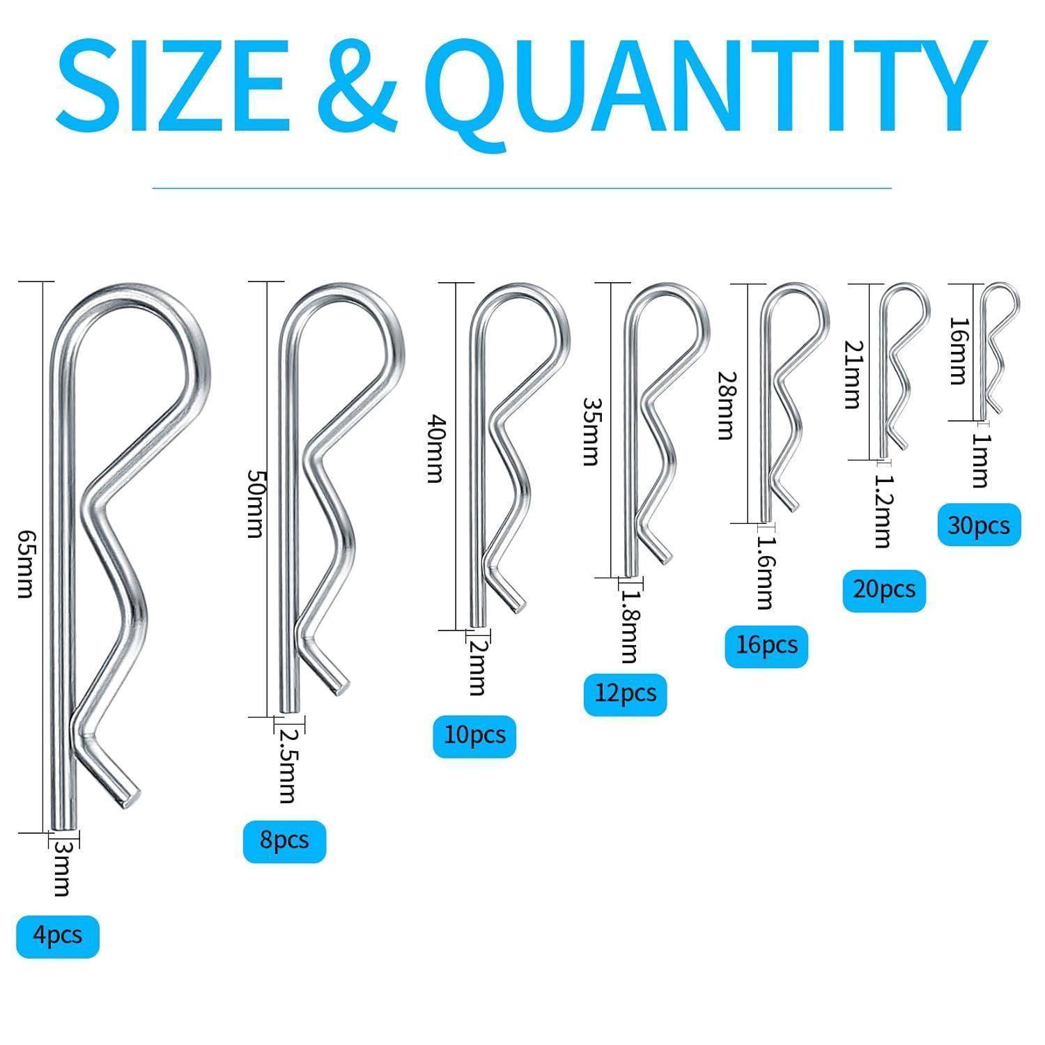 Splinte Edelstahl Federstecker RC Clips 100 Stück 100PCS R