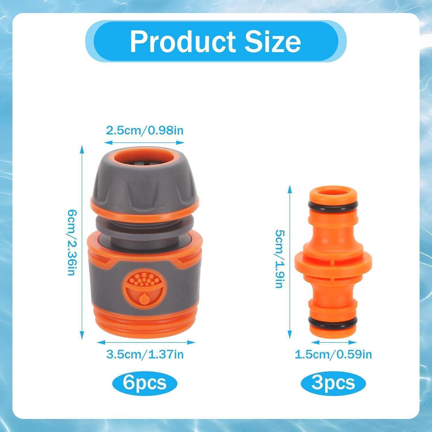 Schlauchkupplung Satz 6 Stück 13 mm Halbzoll Garten 9 Stück