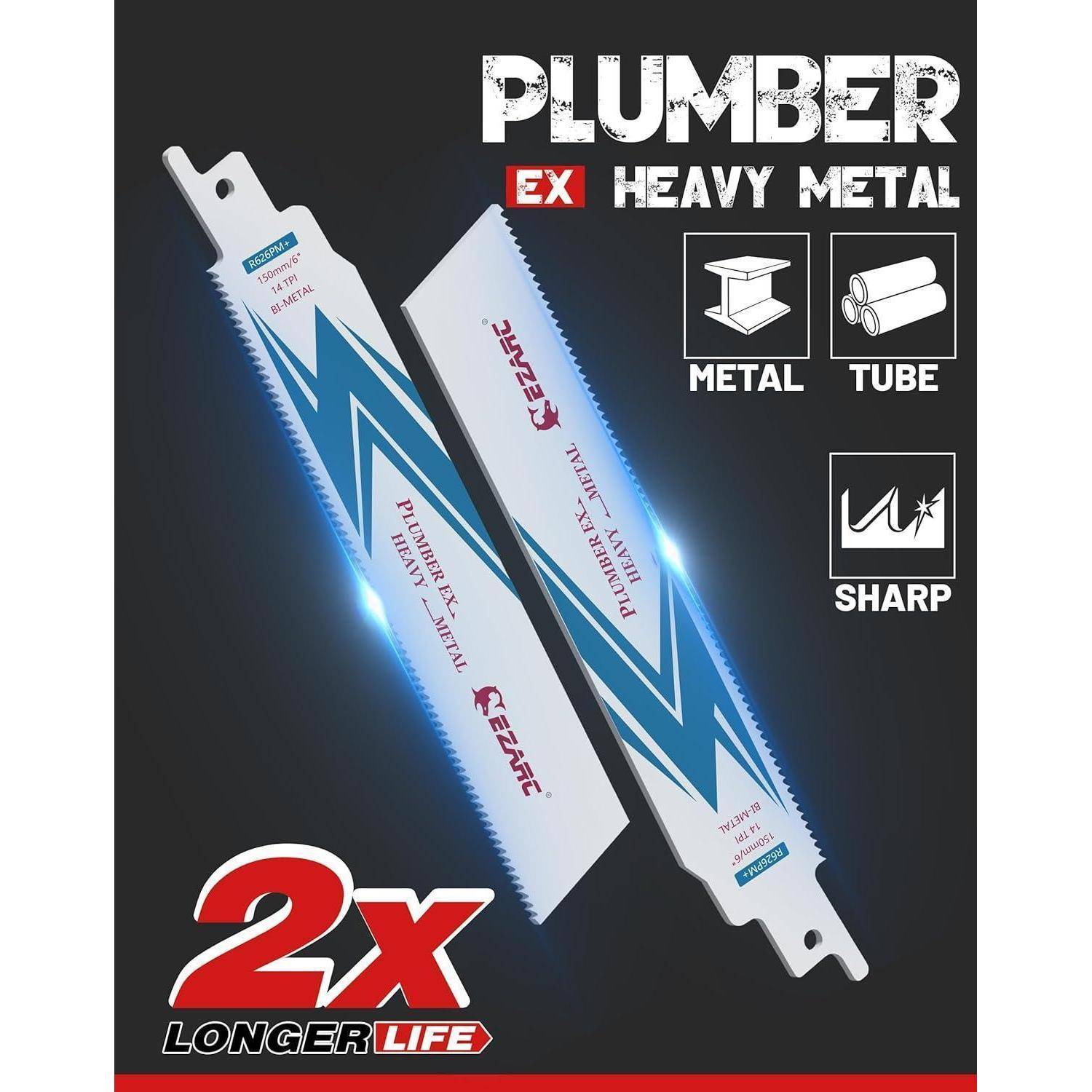Säbelsägeblätter Heavy Metal Schneiden 150mm 14TPI 150mm 25tlg