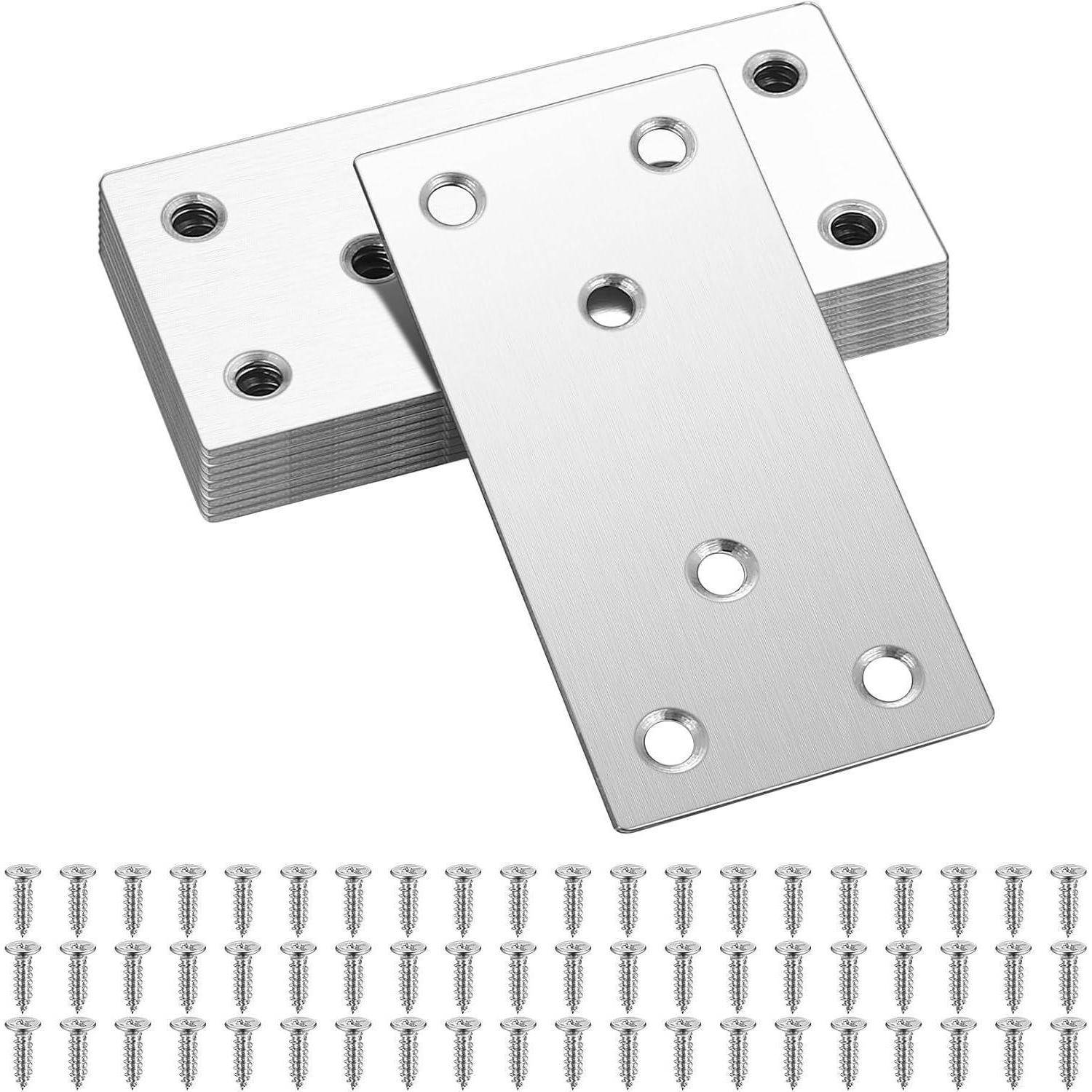 Flachverbinder Edelstahl Holzverbinder 10 Stück 80x40mm Argent 80x40mm