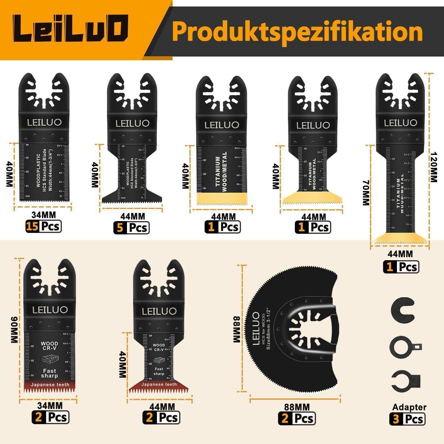 Multitool Zubehörset 32tlg Ersatz Sägeblatt Holz Nägel 32tlg B Set