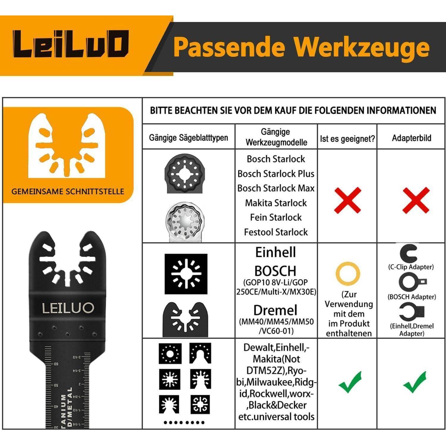 Multitool Zubehörset 32tlg Ersatz Sägeblatt Holz Nägel 32tlg B Set